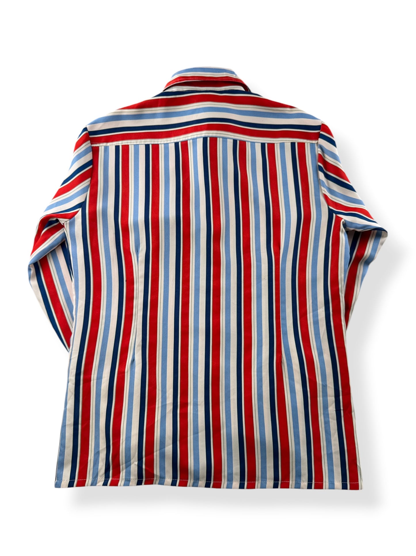 Back of Vintage 70s Polyester Striped Shirt SZ M