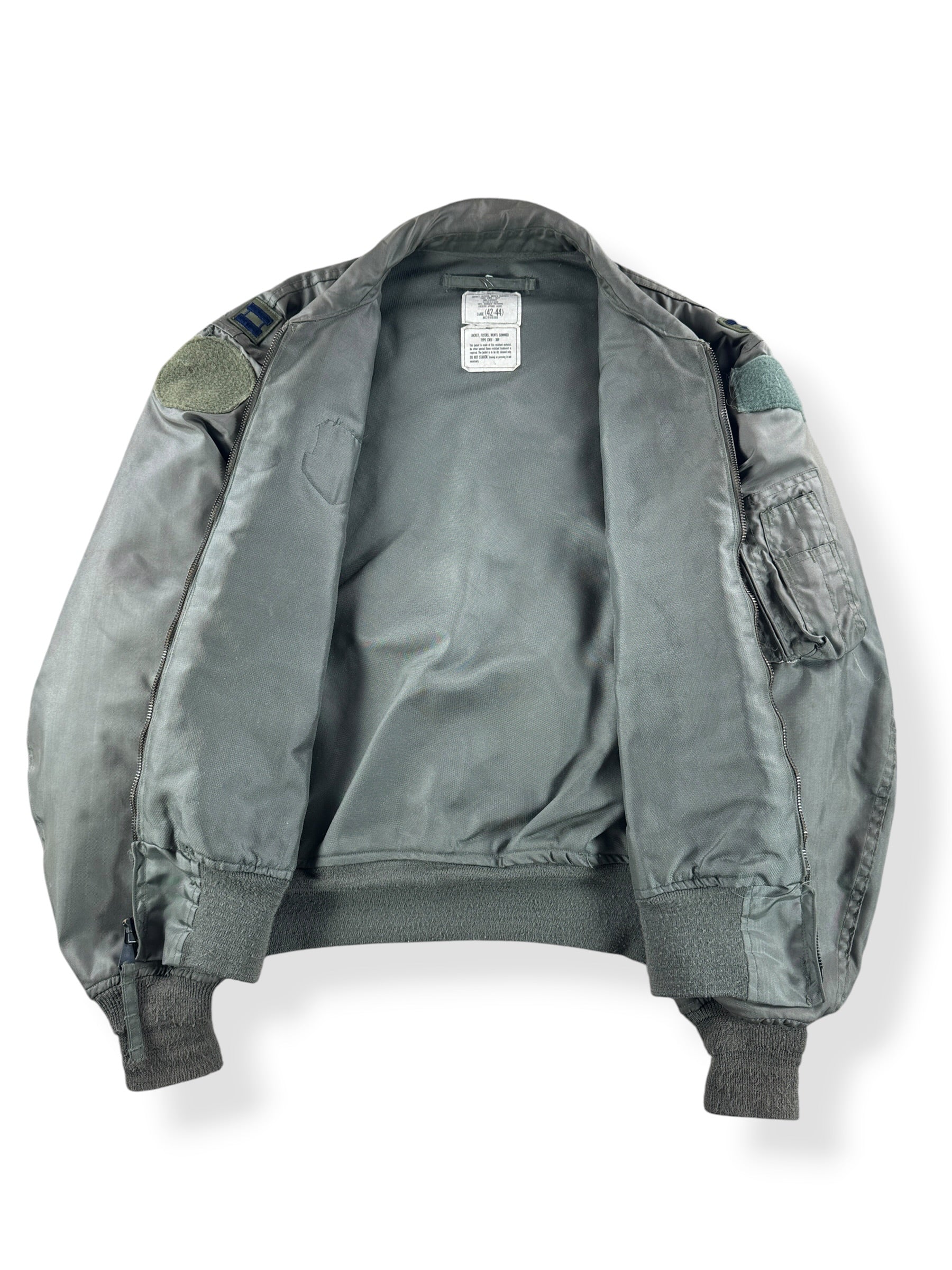 Inside of Vintage CWU Military Flight Jacket SZ L