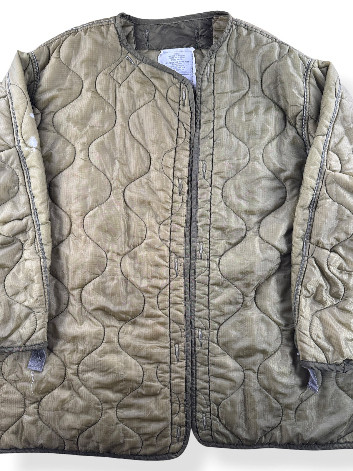 Close-up of Vintage Military Parka Liner Jacket SZ M