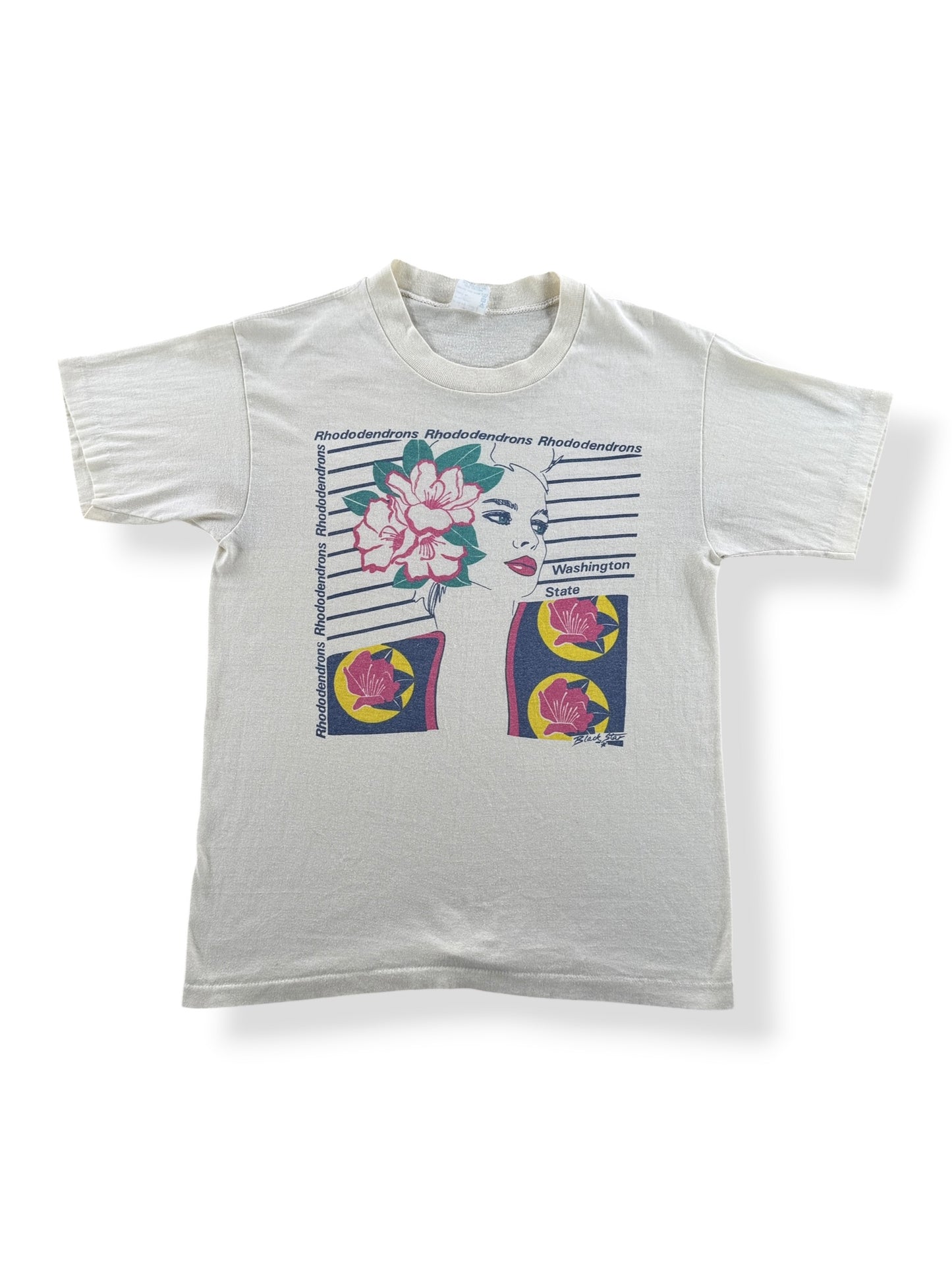 Front of Vintage Rhododendrons Washington Tee SZ M (Fits S)
