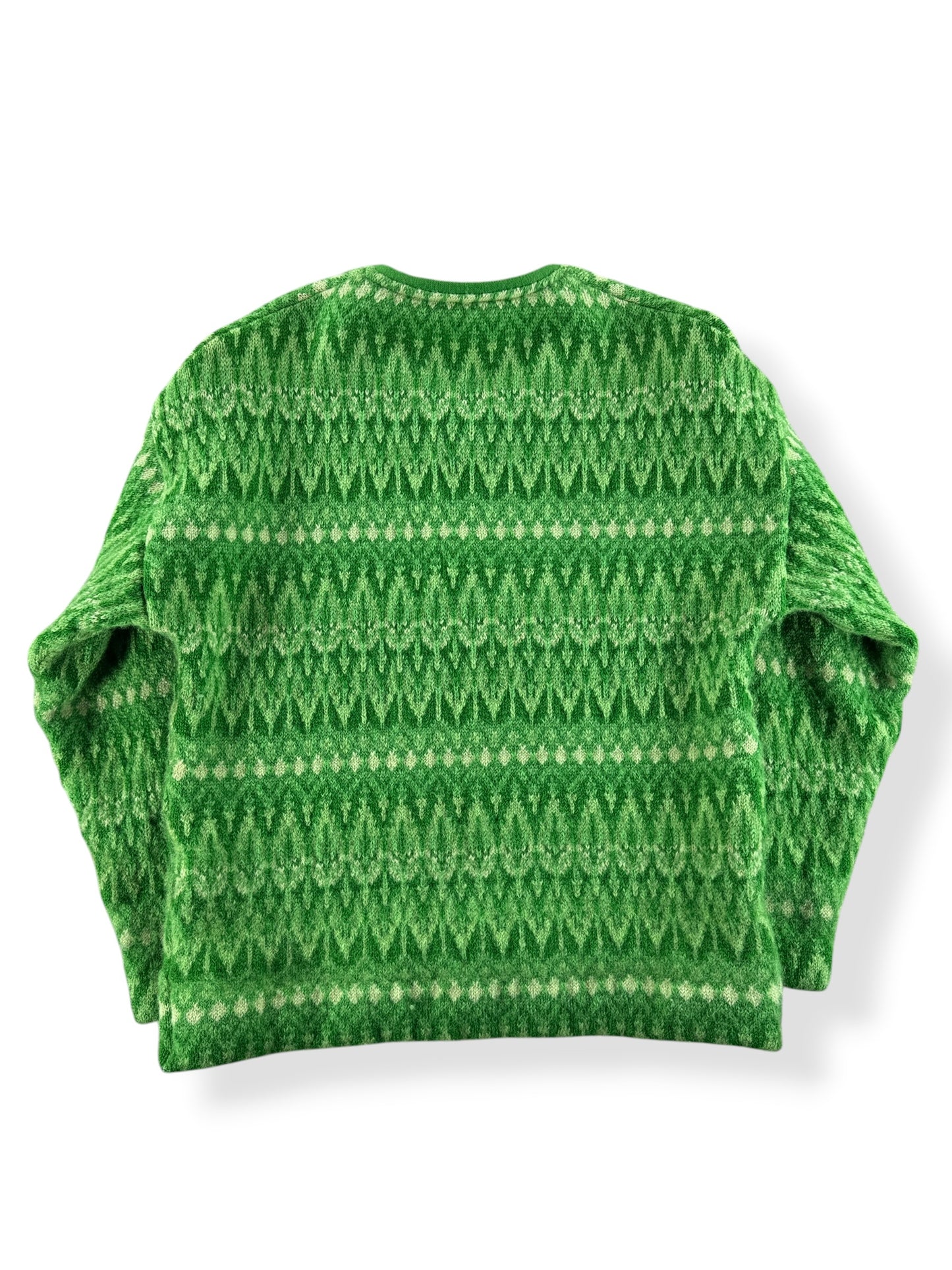 Back of Vintage Icelandic Green Wool Sweater SZ M (Fits S)