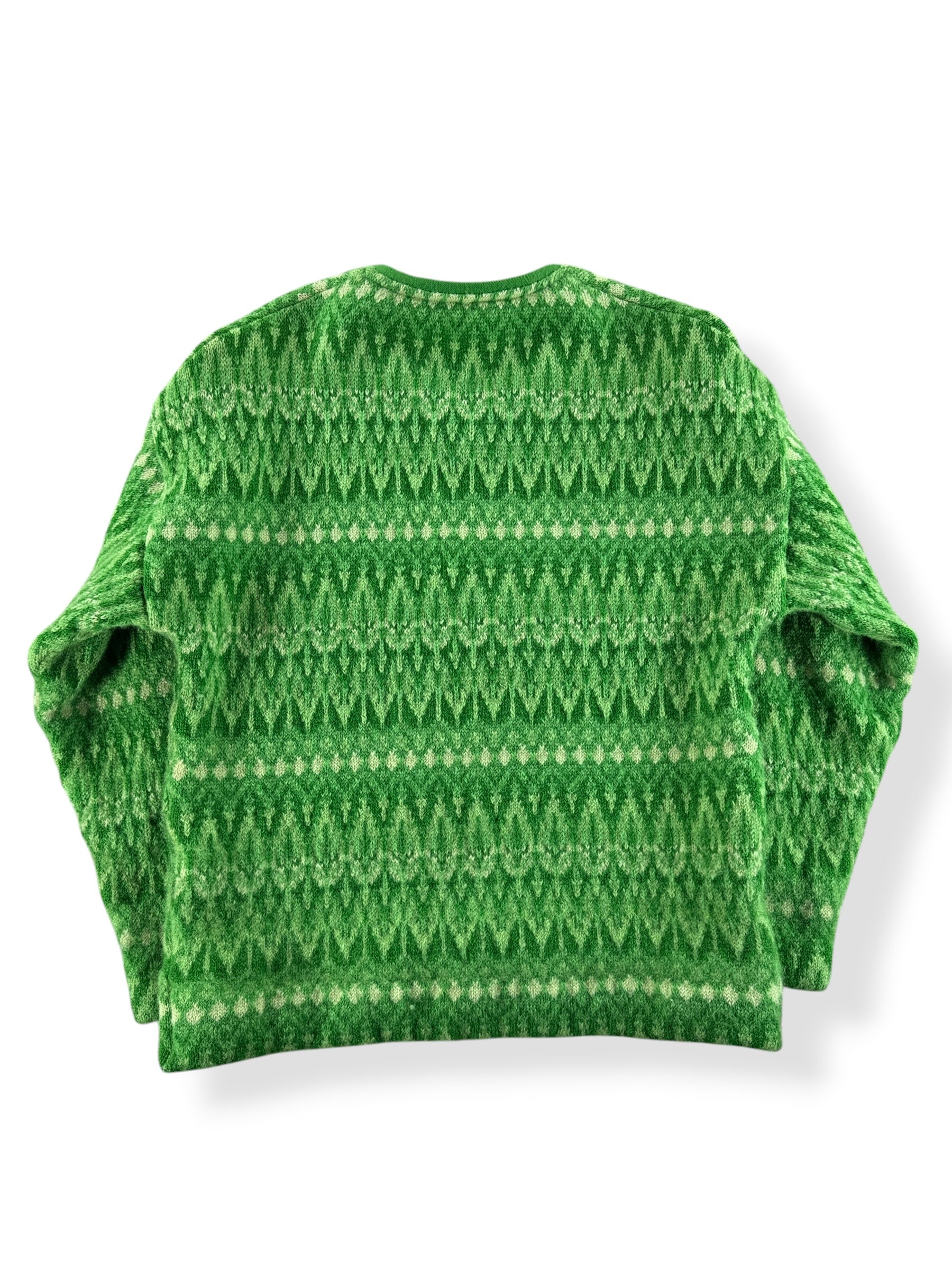 Back of Vintage Icelandic Green Wool Sweater SZ M (Fits S)