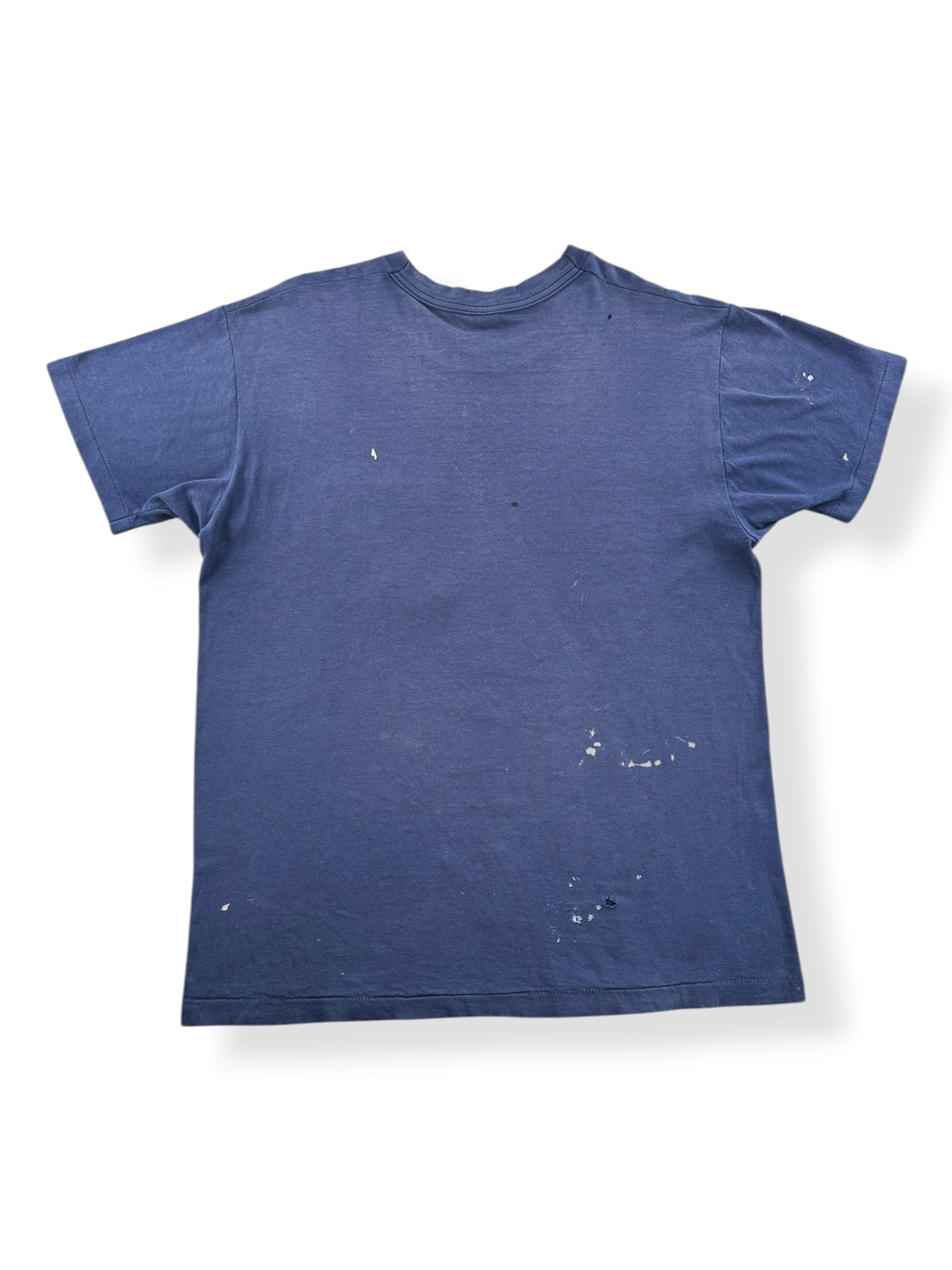 Back of Vintage Distressed Navy Blue Pocket Tee SZ L