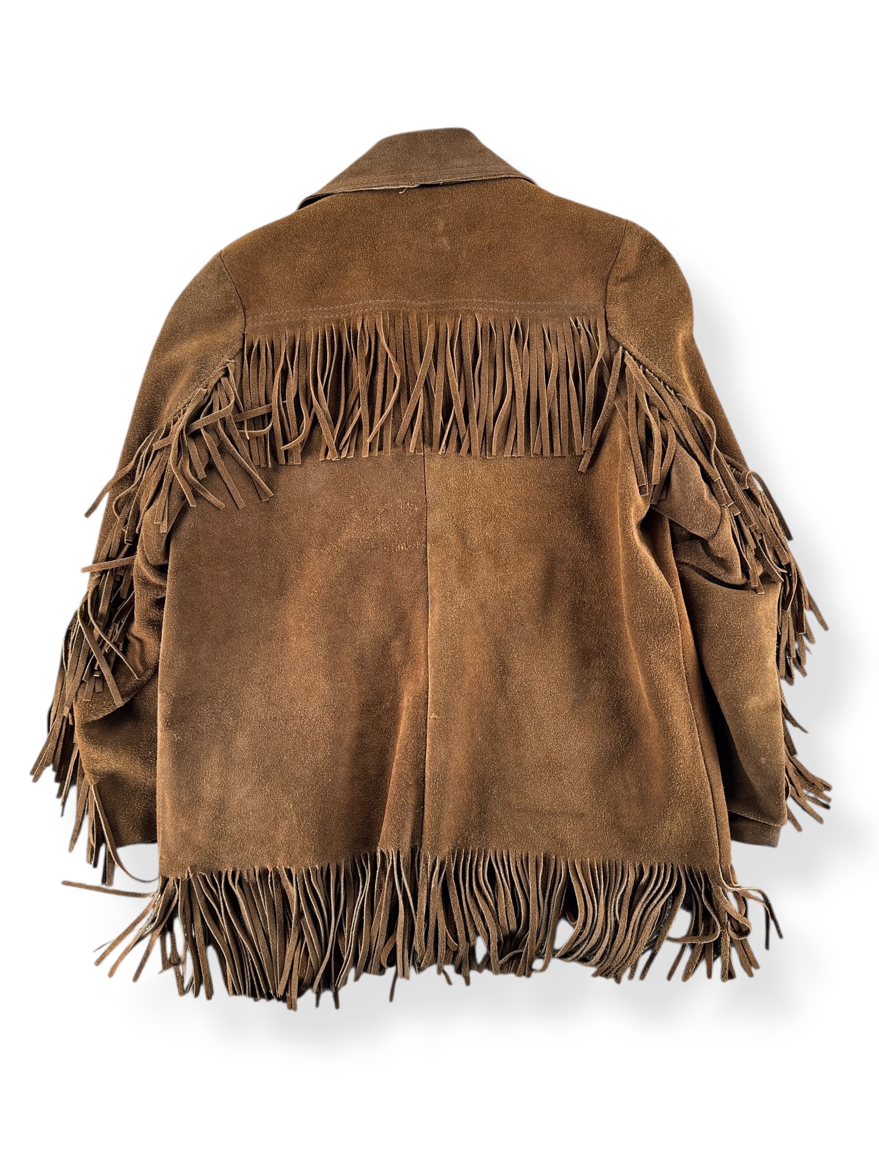 Back of Vintage Ralph Edwards Sportswear Fringed Suede Jacket SZ S