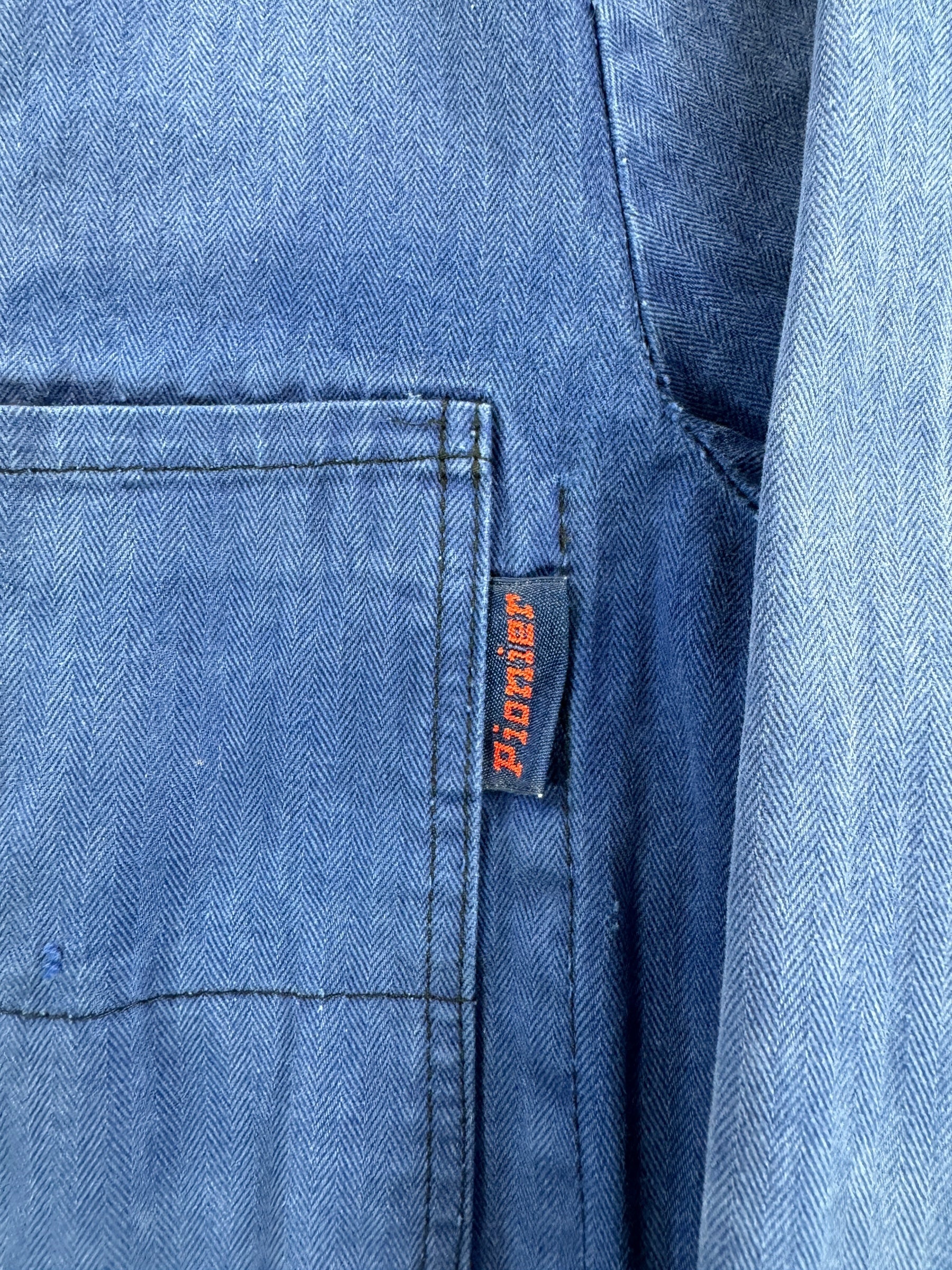 Tag on Vintage HBT Pionier Faded and Repaired Euro Work Jacket SZ L