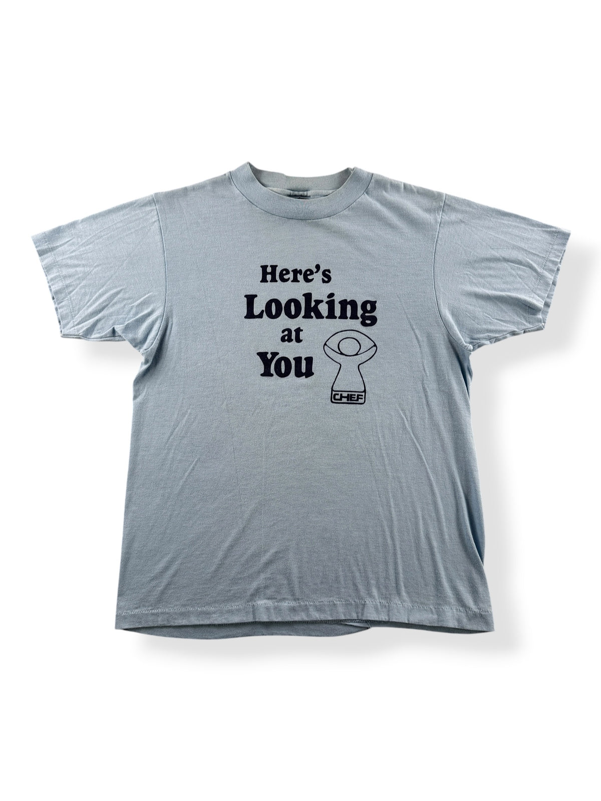 Front of Vintage Heres Looking At You Chef Tee SZ M (Fits S)