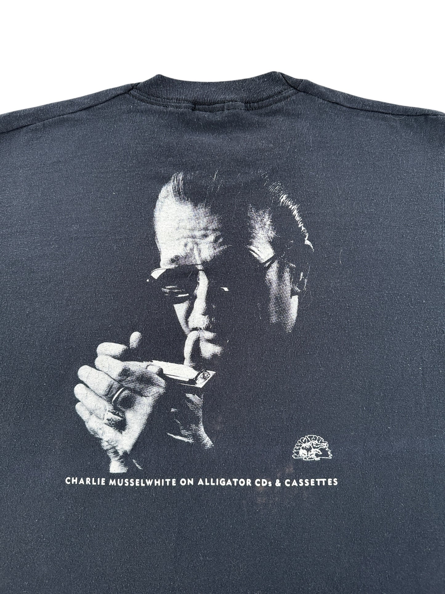 Back Graphic of Vintage Charlie Musselwhite Signature Tee SZ L (Fits M)