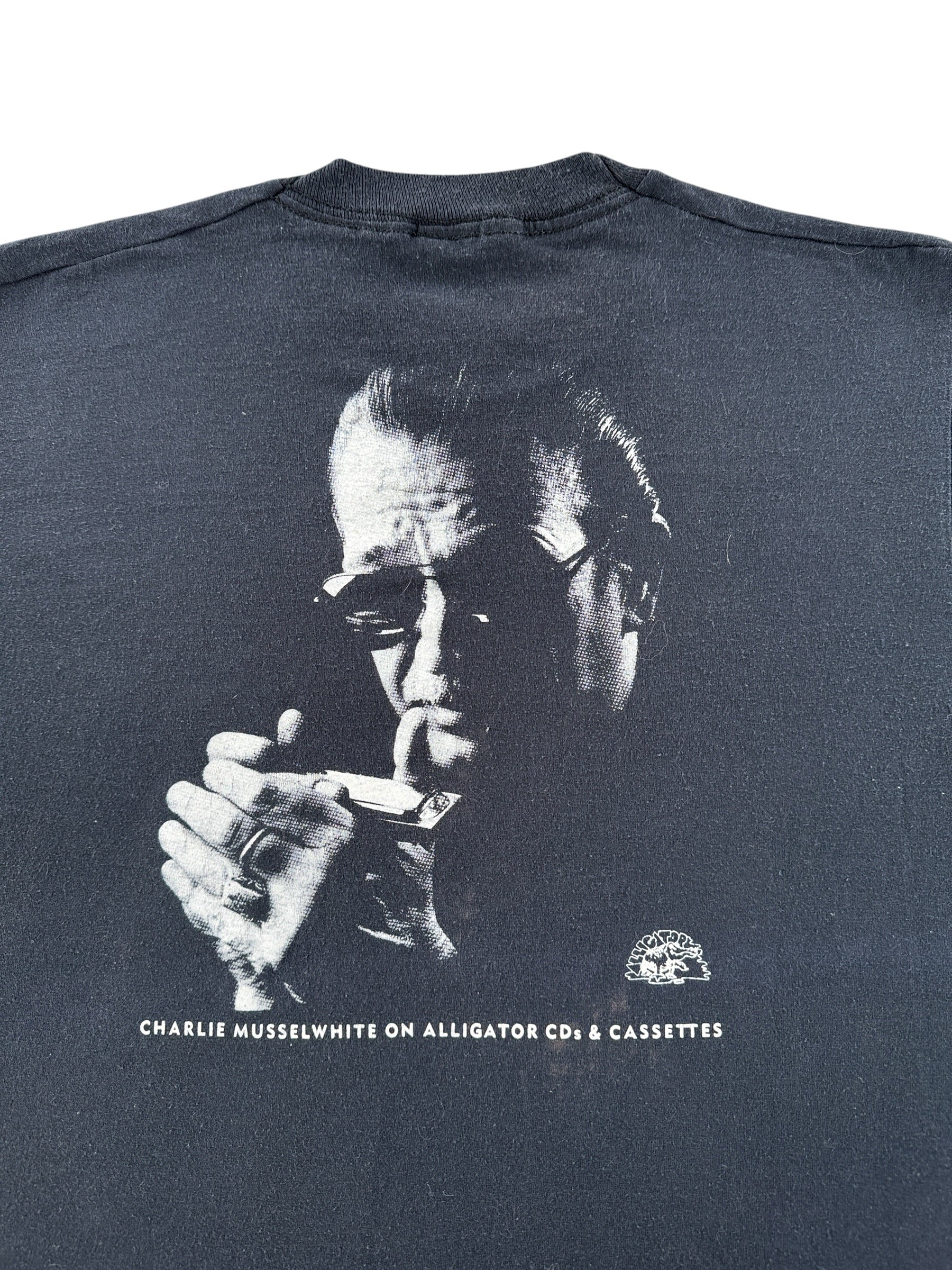Back Graphic of Vintage Charlie Musselwhite Signature Tee SZ L (Fits M)