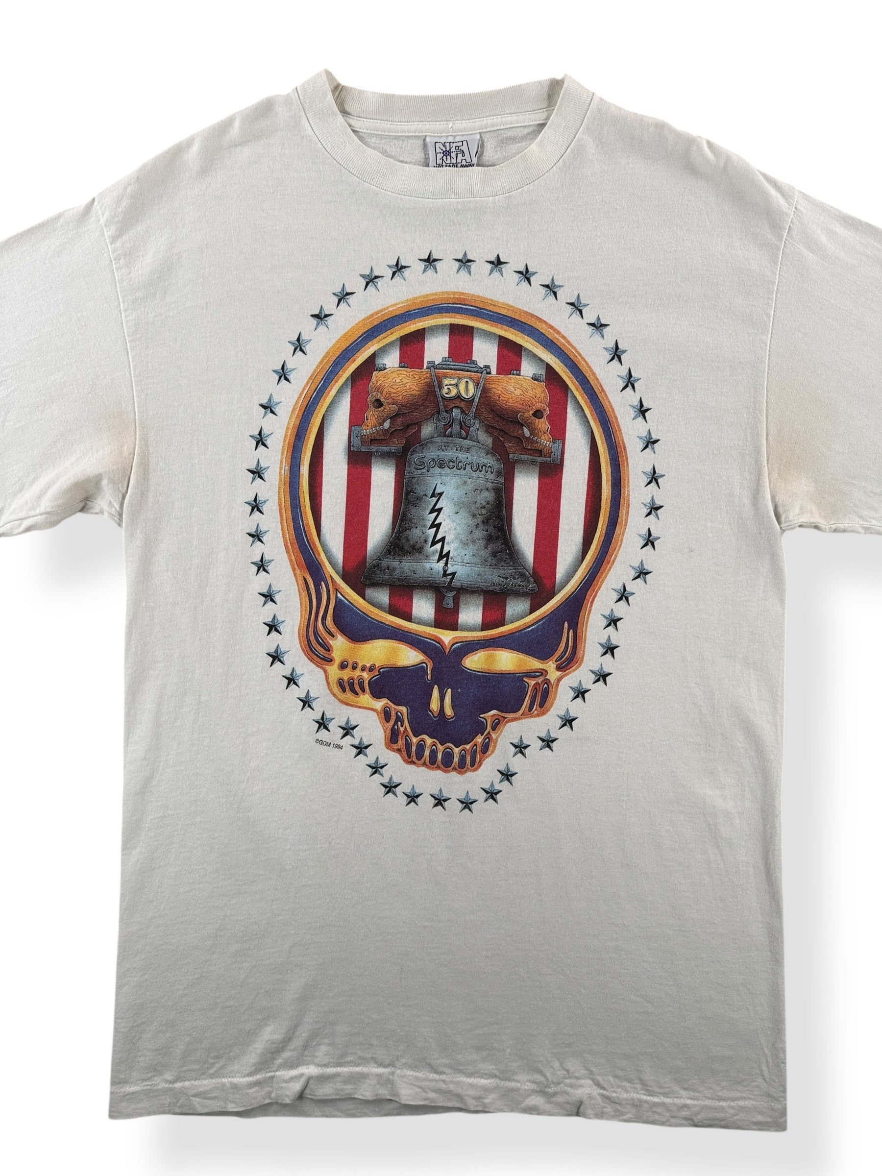 Front Close Up of Vintage 1994 Grateful Dead Philly 50 Tee SZ L (Fits M)