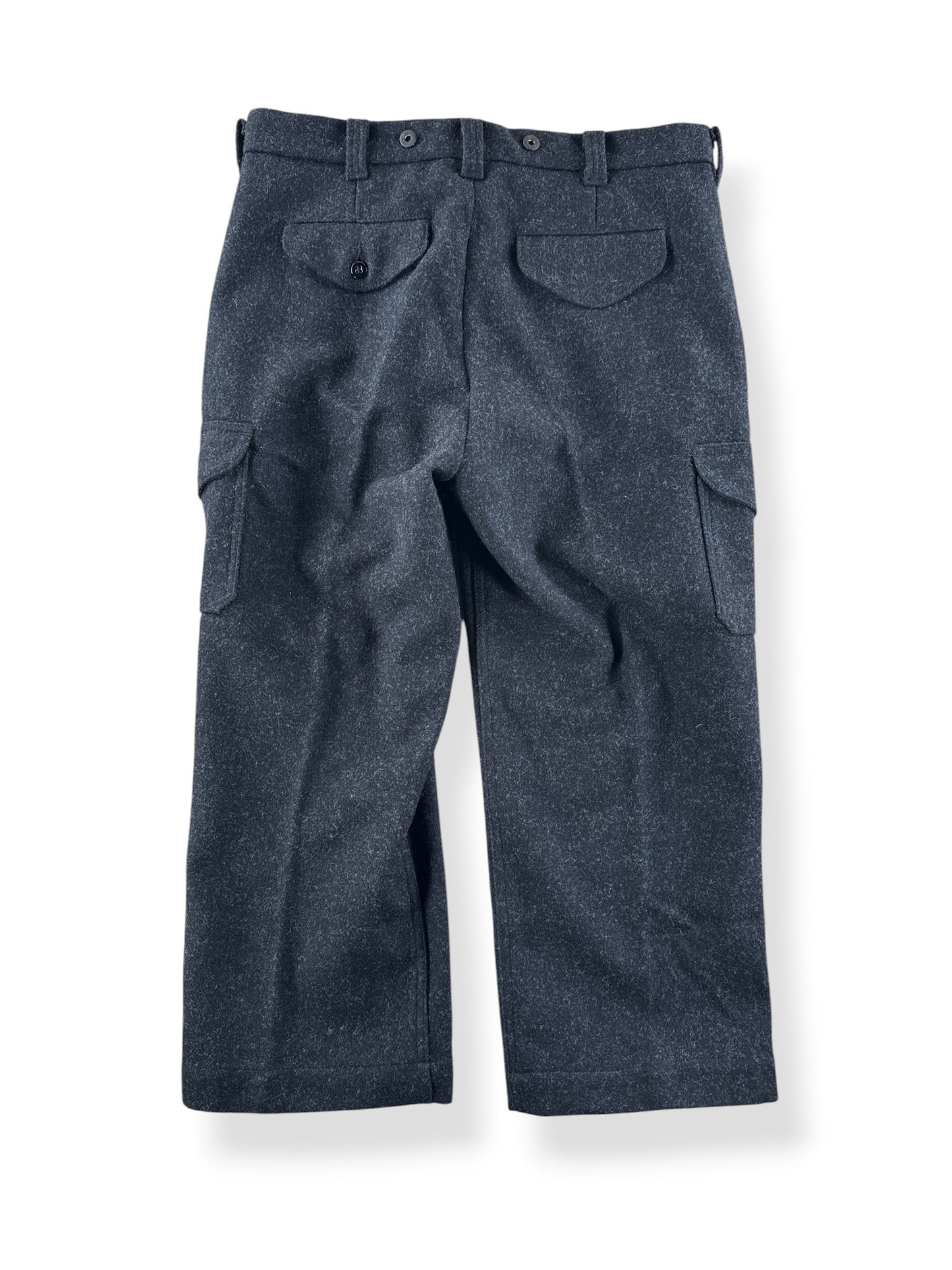 Back of Filson Charcoal Mackinaw Wool Field Pants W36 (Fits W38)