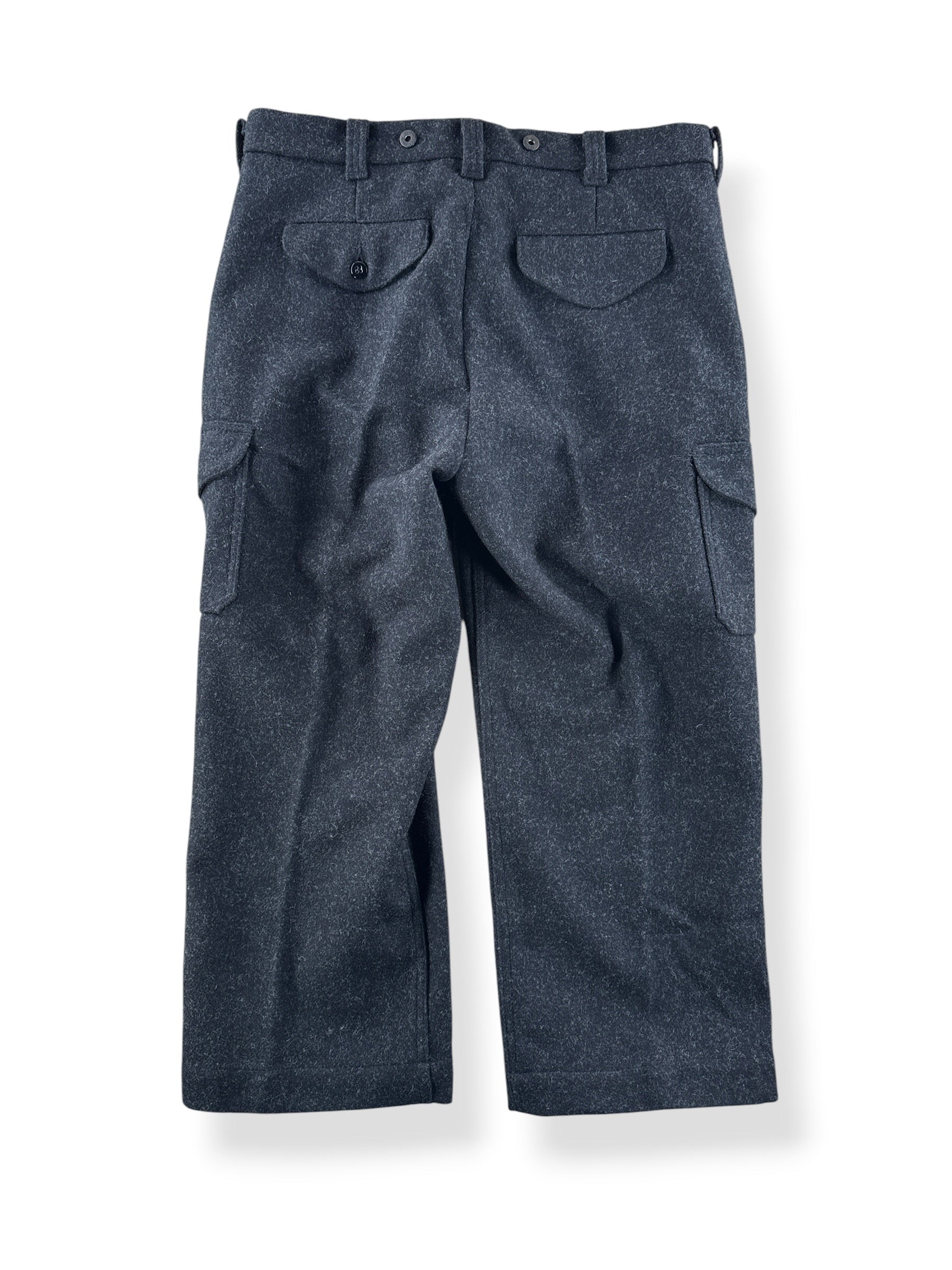 Back of Filson Charcoal Mackinaw Wool Field Pants W36 (Fits W38)