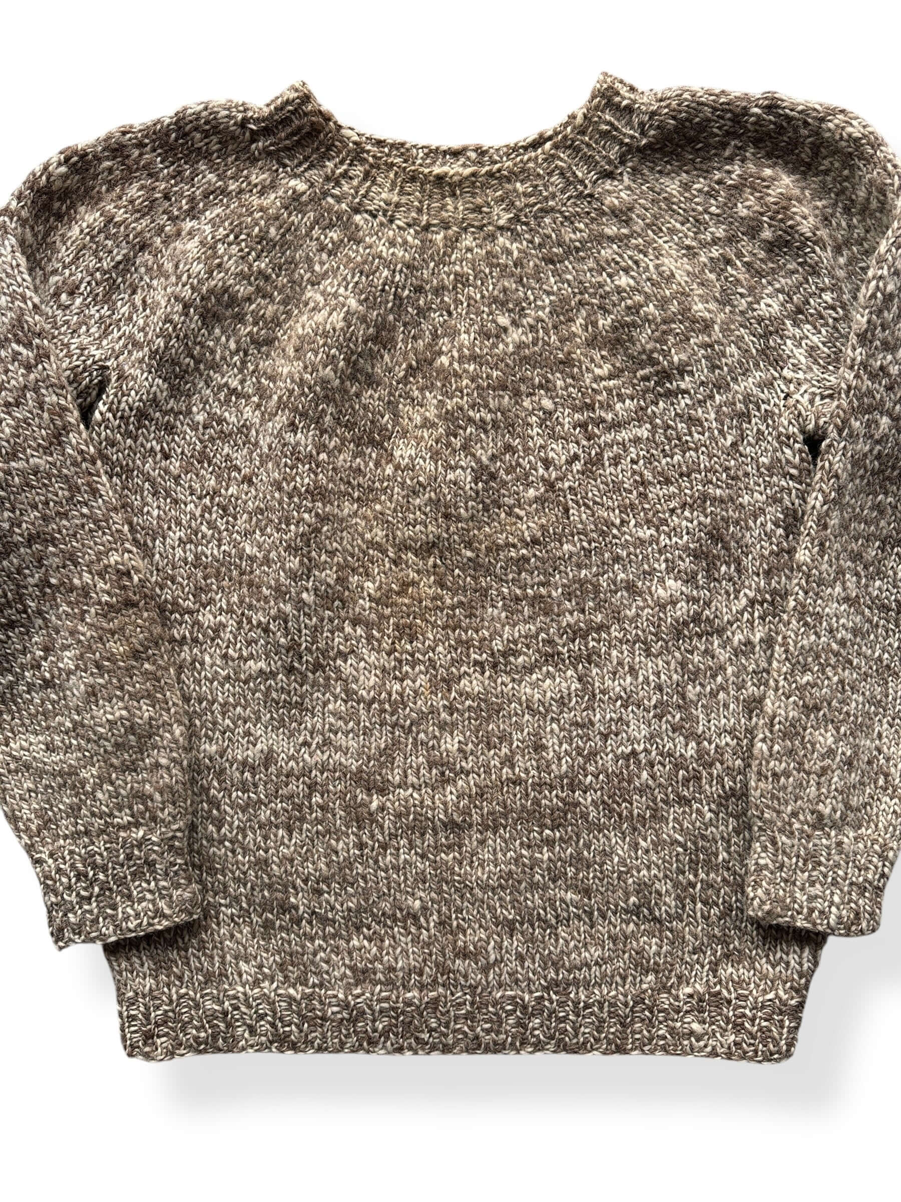 Front Close Up of Chunky Oatmeal Sweater SZ M