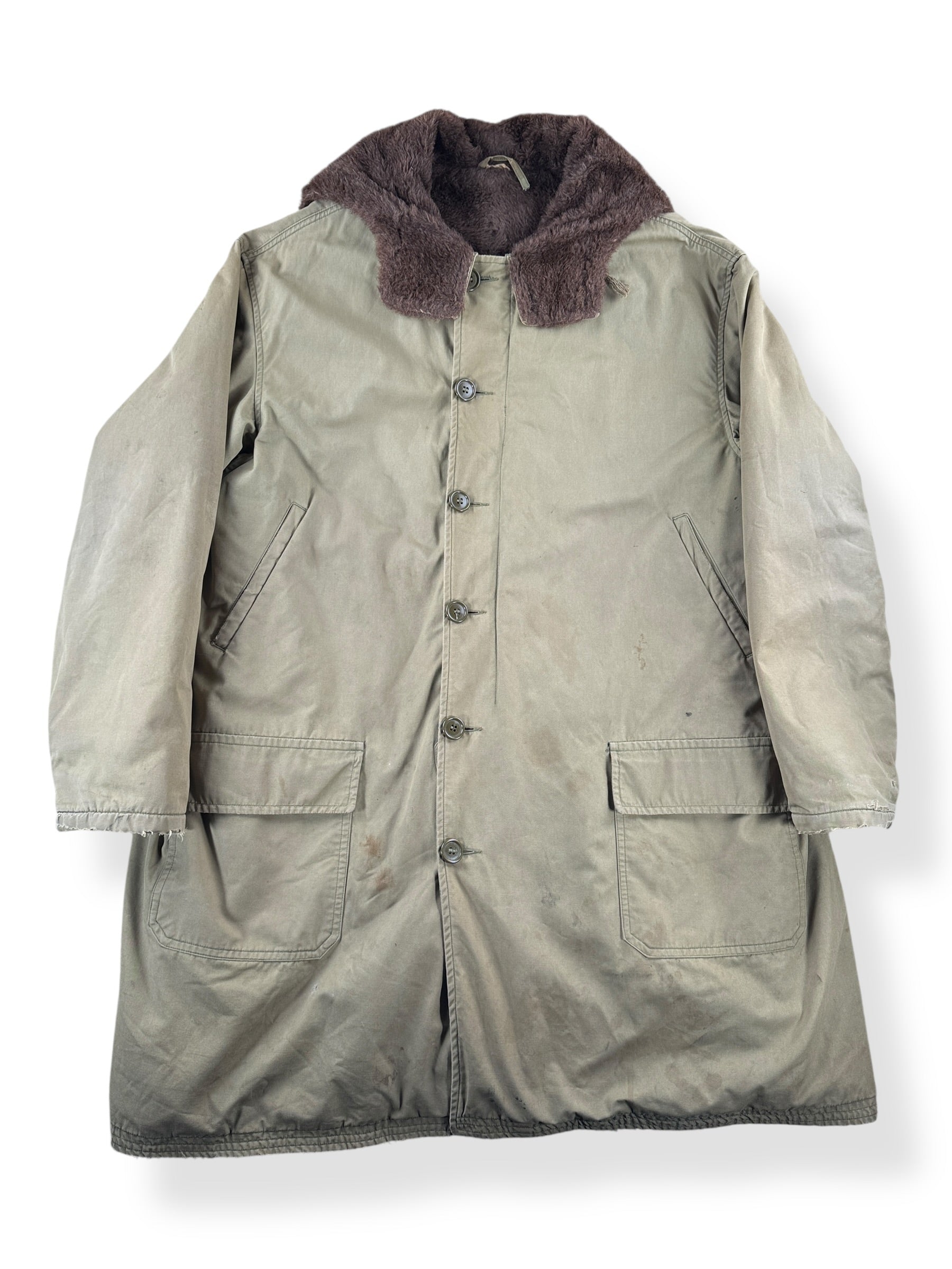 Front of Vintage WW2 Military Parka SZ XXL AS IS