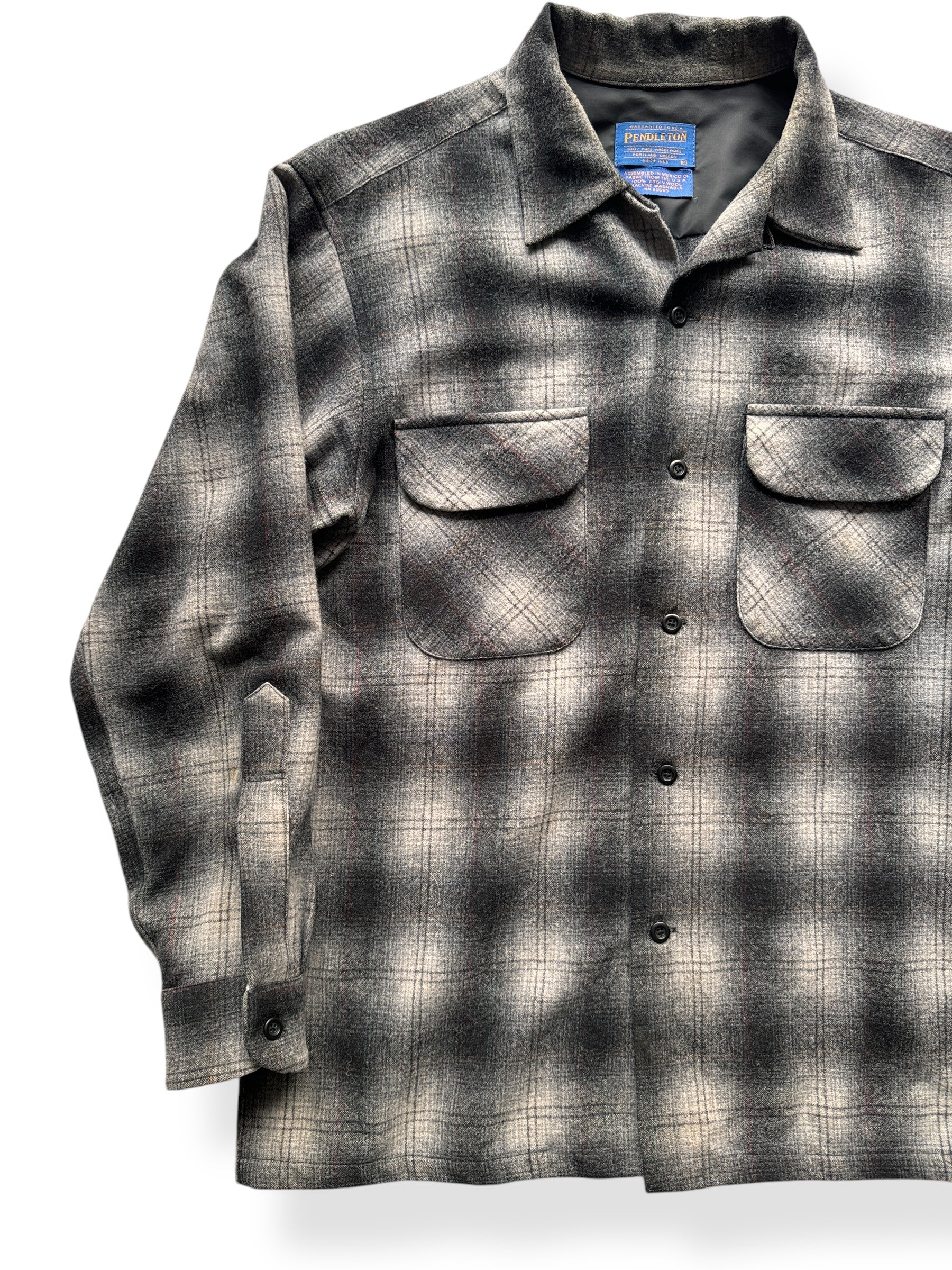 Front Right of 2000s Pendy Shadow Plaid Board Shirt SZ M