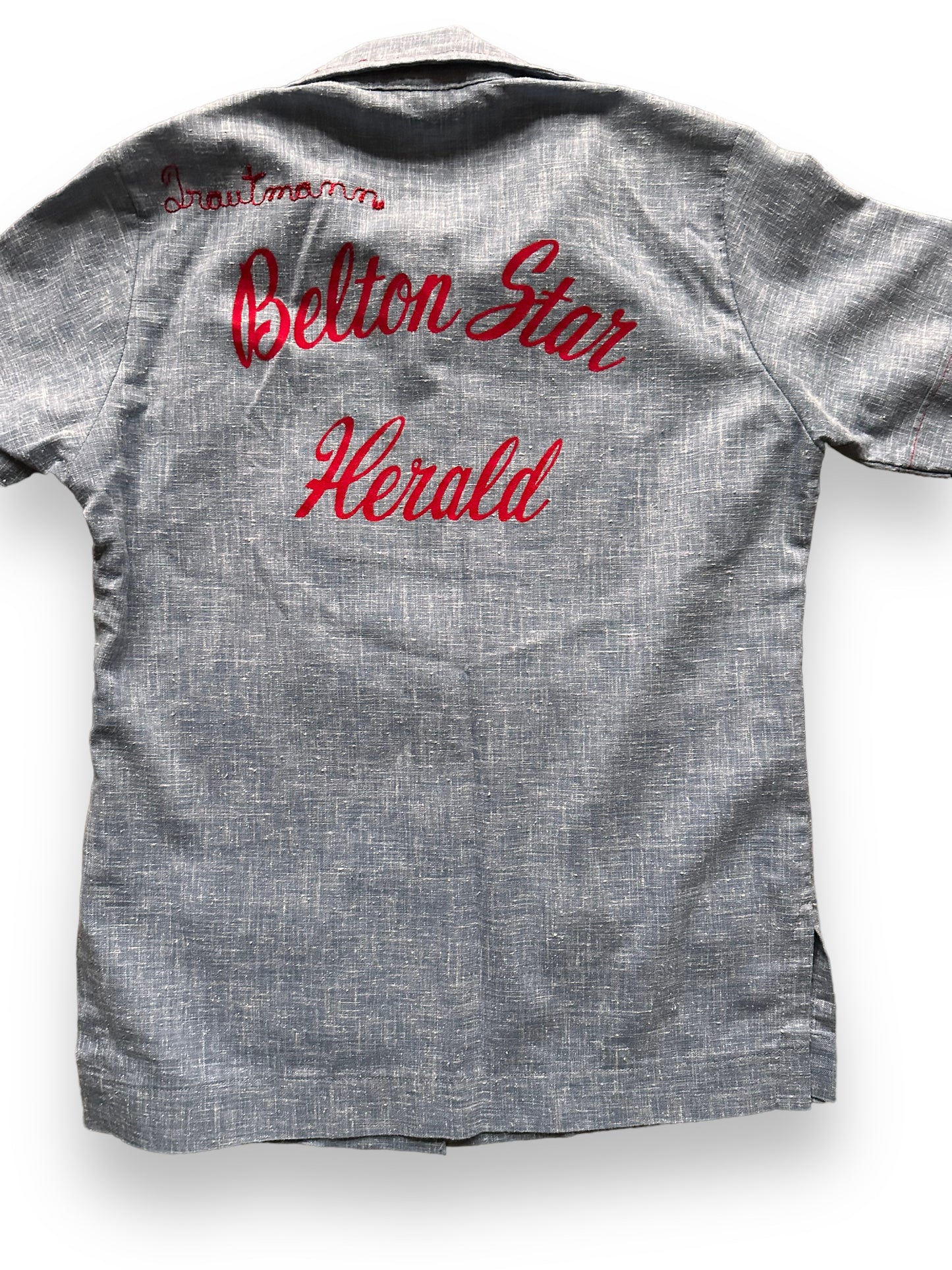 back close up of Vintage Belton Star Herald Ladies Bowling Shirt SZ M | Vintage Bowling Shirt Seattle | Barn Owl Vintage Seattle