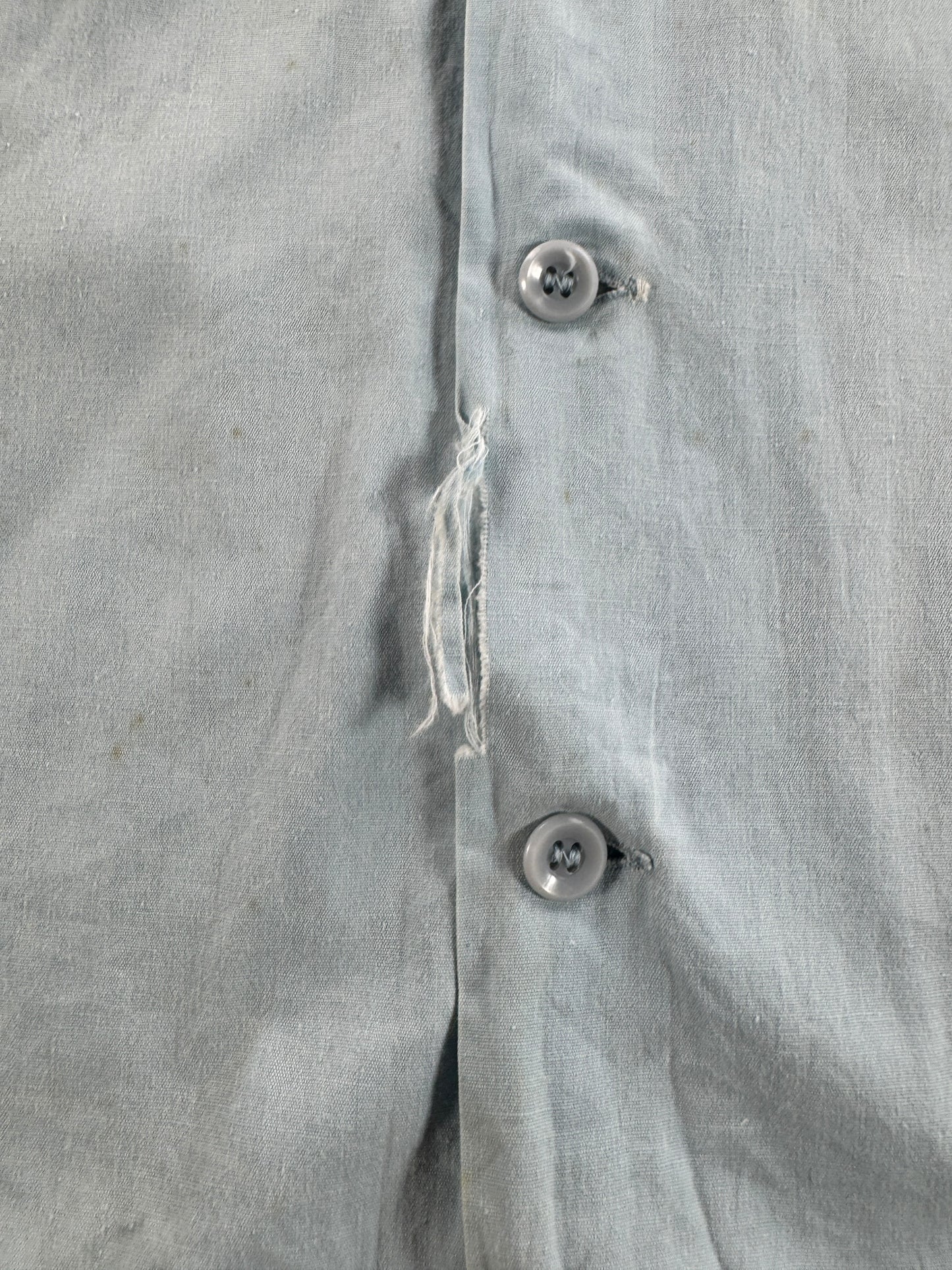 Wear on Vintage Chambray-esque Bowling Shirt SZ S AS IS