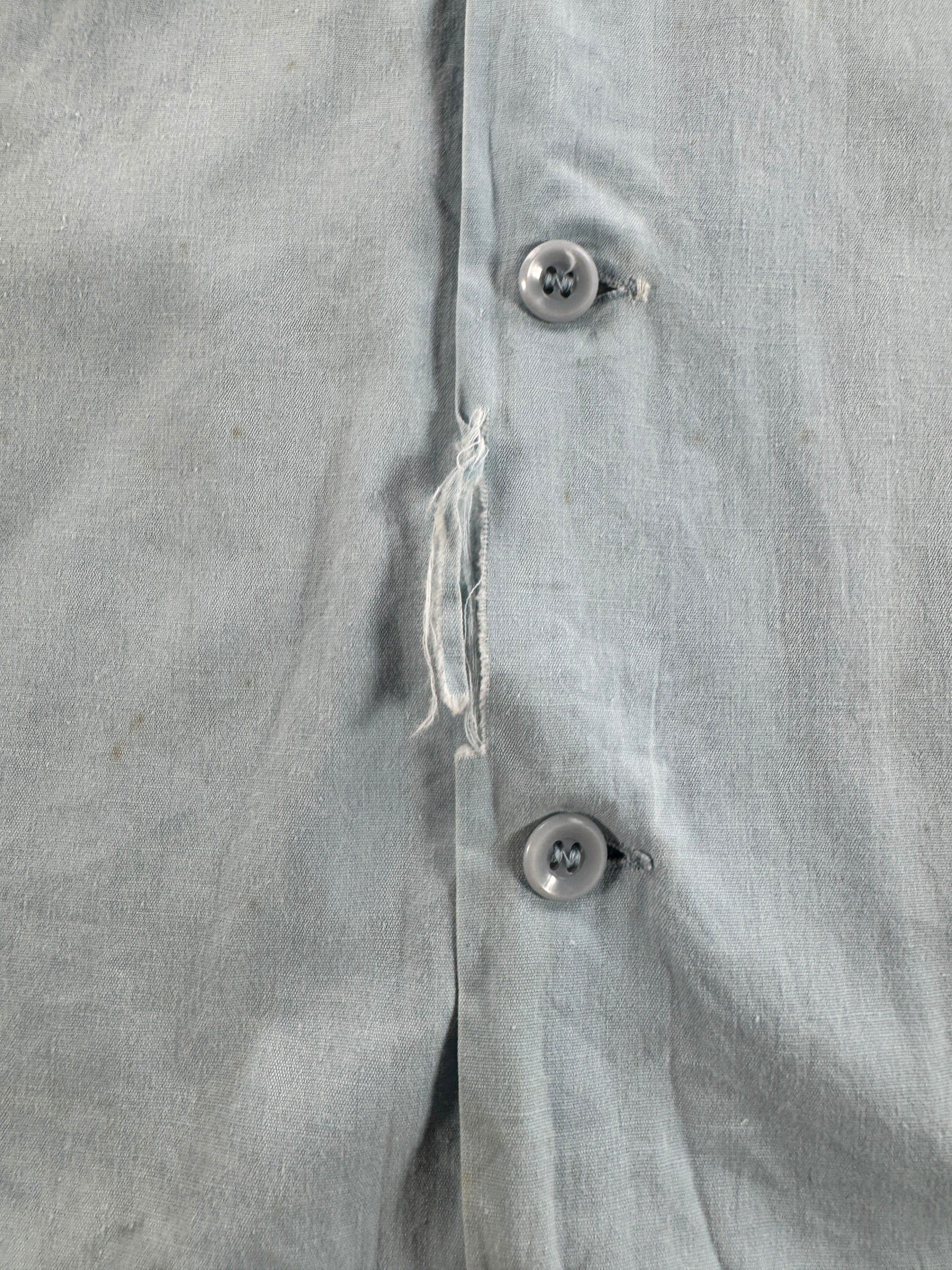 Wear on Vintage Chambray-esque Bowling Shirt SZ S AS IS