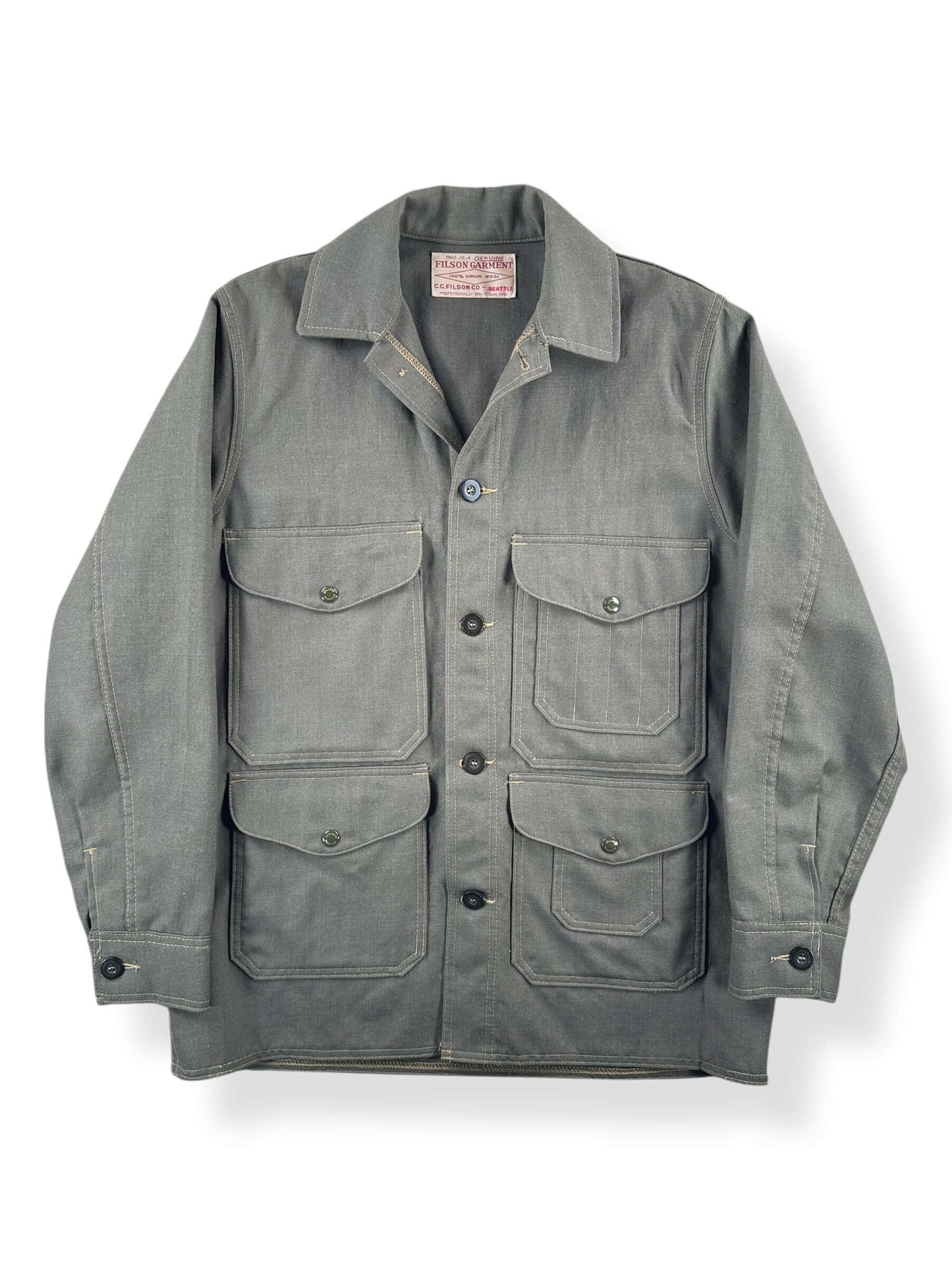 Front of Filson 1897 Collection Repro Forestry Cloth Cruiser Jacket SZ L