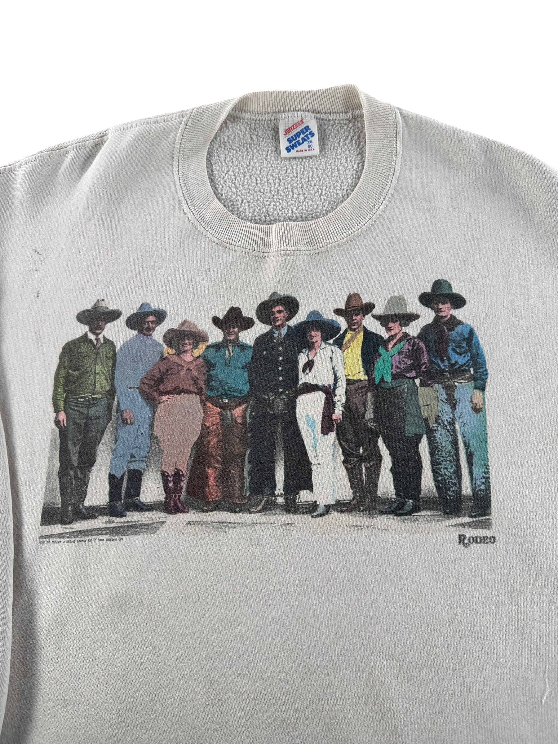 Graphic of Vintage Rodeo Jerzees Crewneck SZ XXL (Fits XL)
