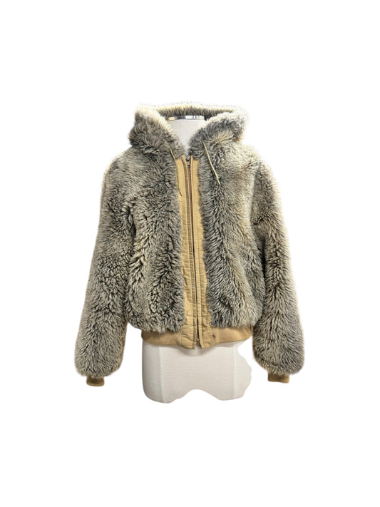 Front view of 1980s Pacific Trail Faux Fur Hooded Jacket L