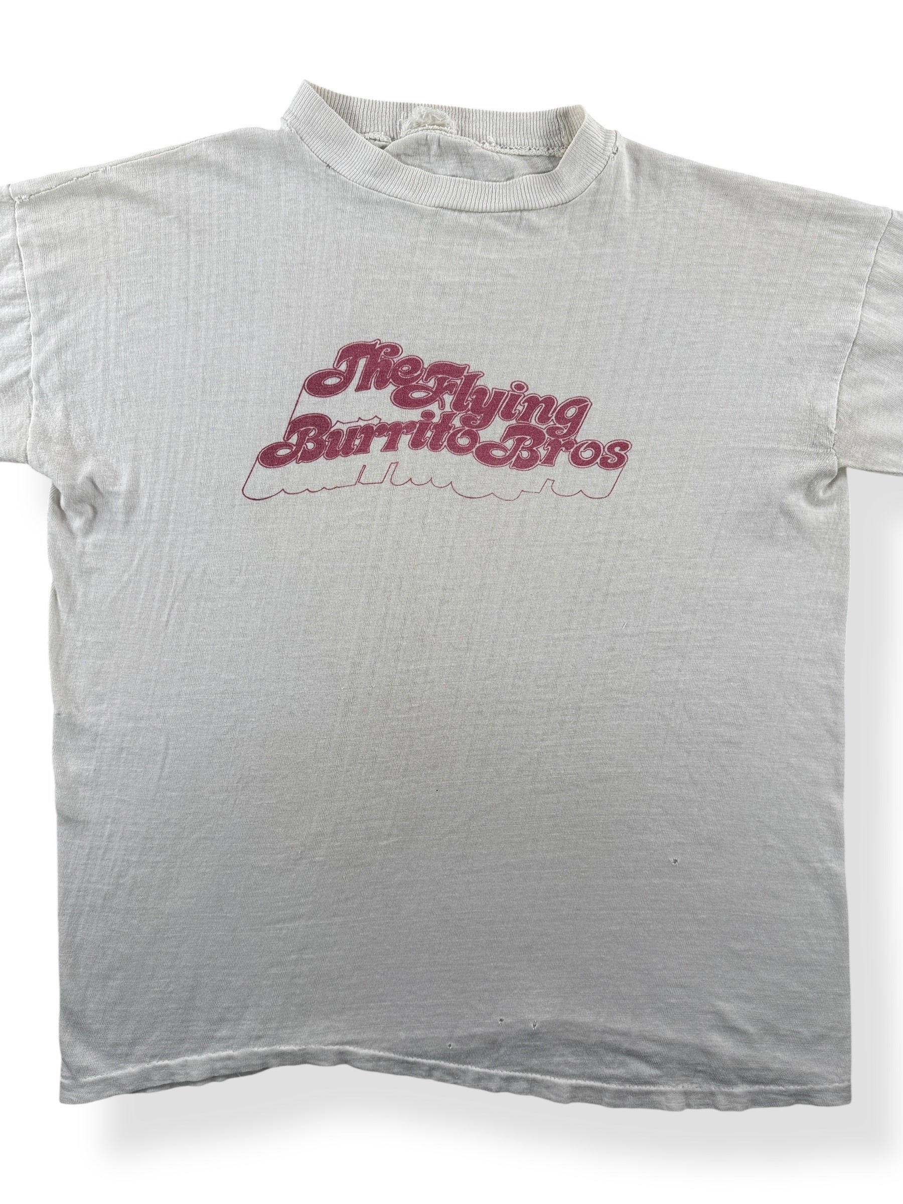 Front Close Up of Vintage 70s Era Flying Burrito Brothers Gram Parsons Tee SZ M