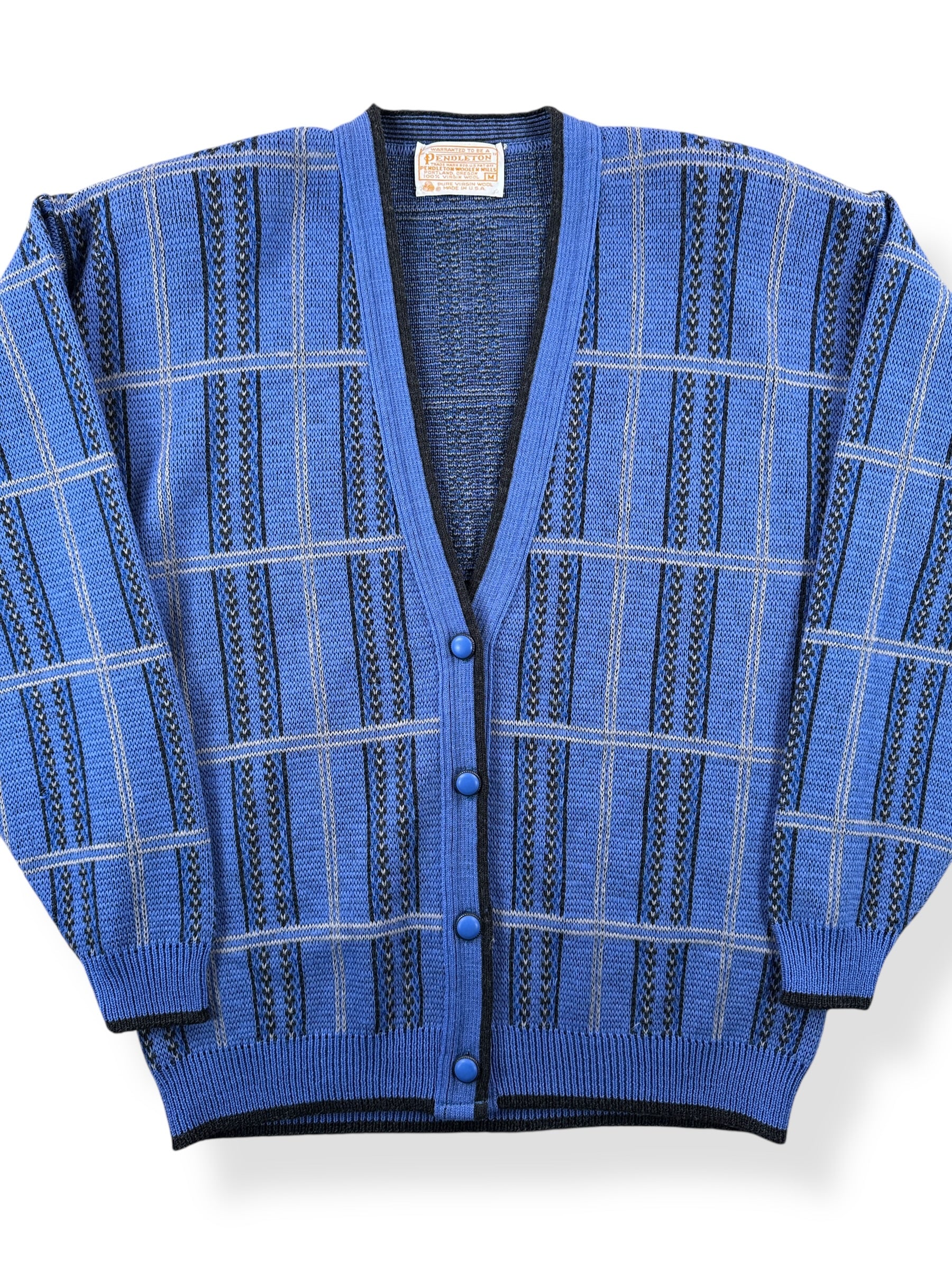Front Close Up of Vintage Pendleton Ladies Cardigan SZ M