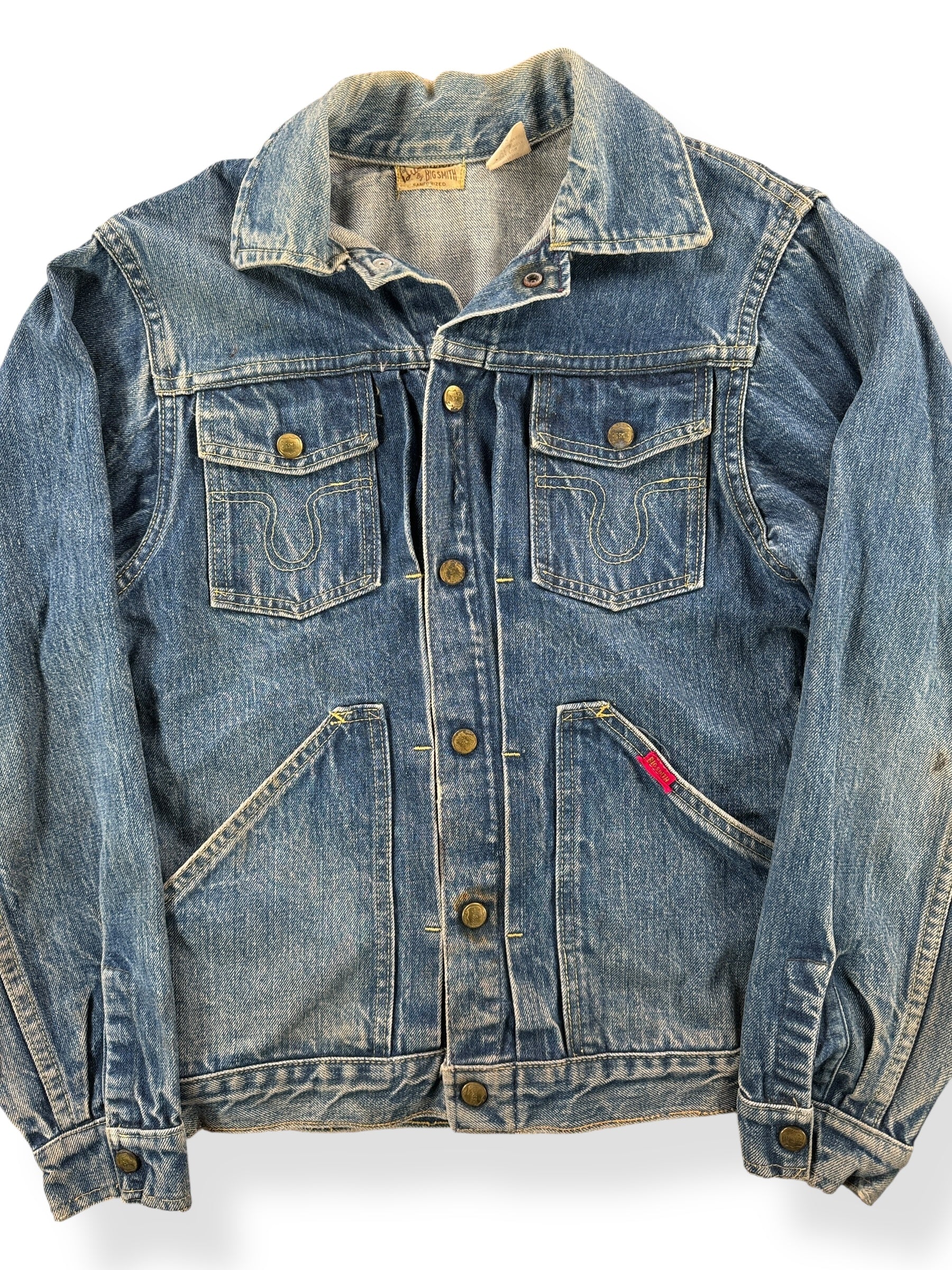 Front Close Up of Vintage Buckaroo By Big Smith Denim Jacket SZ 38