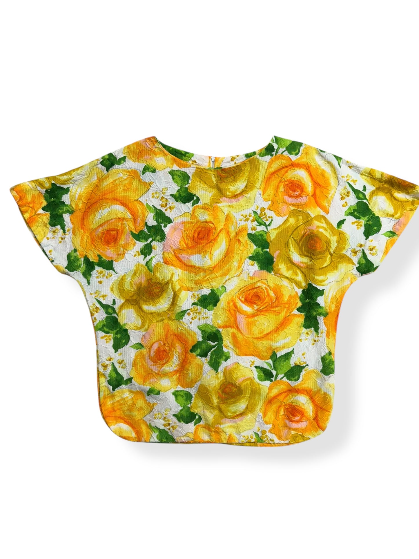 Front view of 1960s Graff Floral Top M