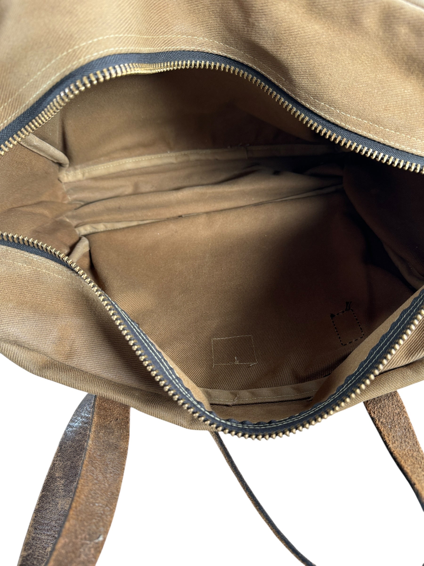 Interior View of Vintage Talon Era Filson Rugged Twill Zippered Tote