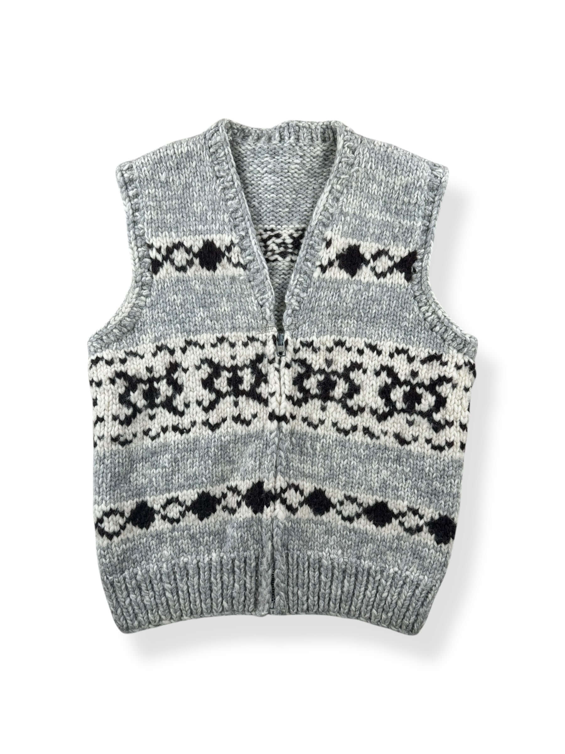 Front of Vintage Cowichan Style Vest SZ M