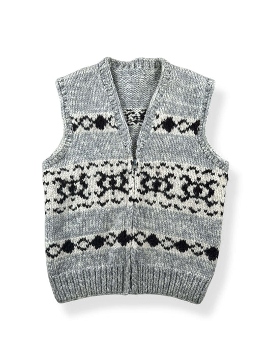 Front of Vintage Cowichan Style Vest SZ M
