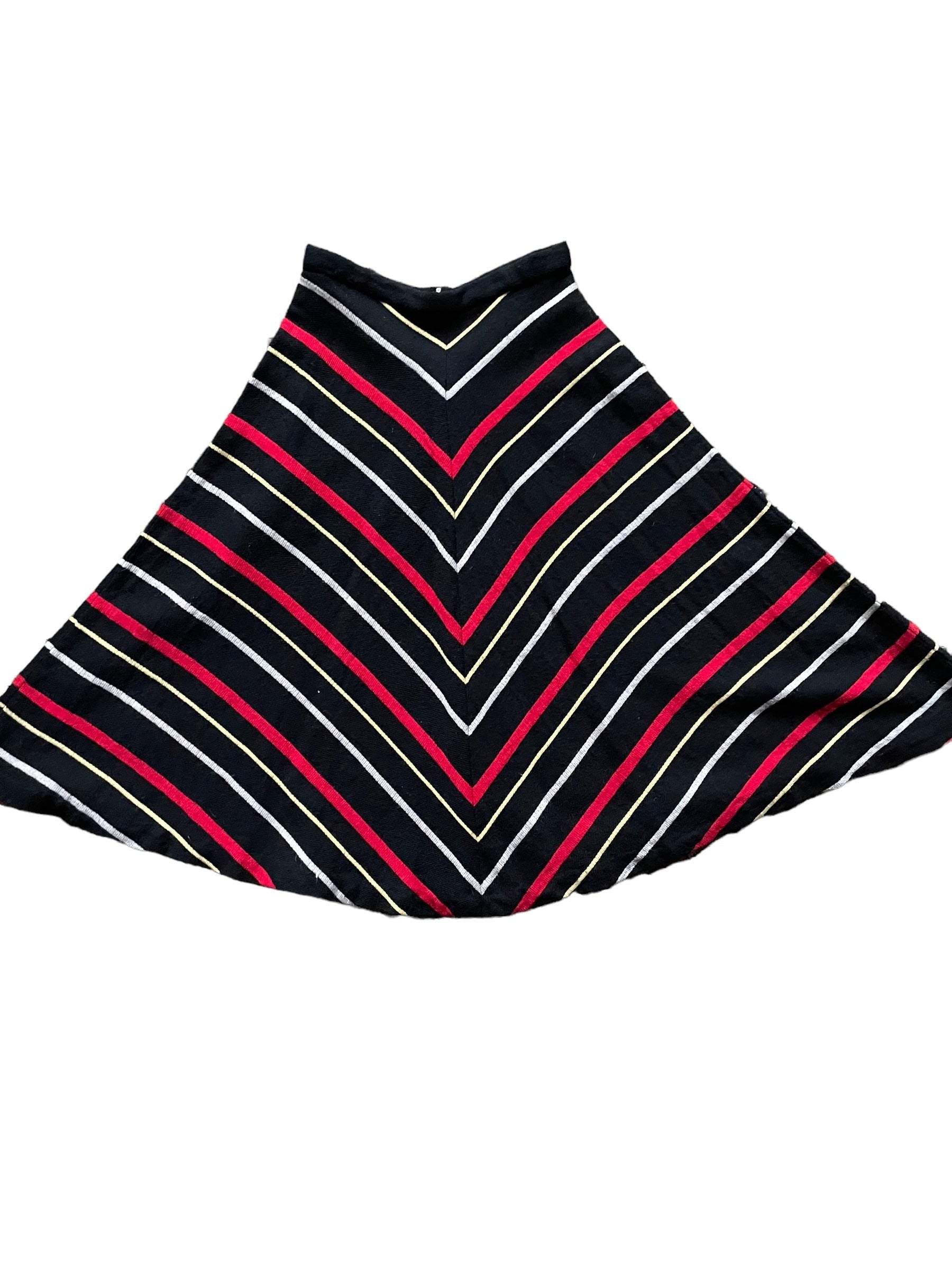 Full back view of Vintage 1940s Handmade Knit Chevron Skirt | Barn Owl Vintage Seattle | Ladies True Vintage Skirts