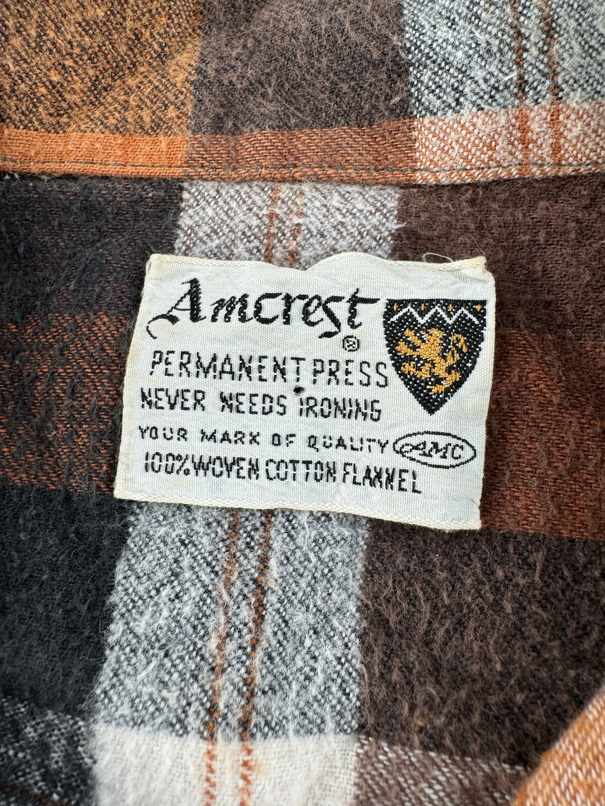 Tag on Vintage Amcrest Cotton Flannel SZ L - AS IS