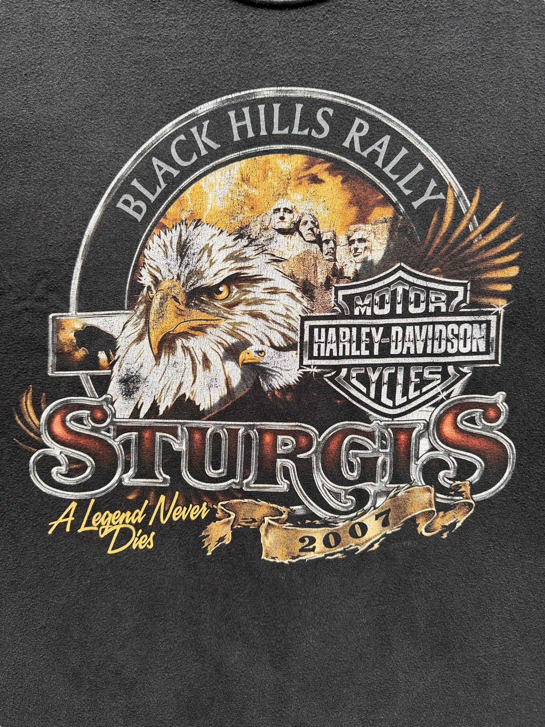 Front Graphic of Sturgis Rally Harley Davidson Tee SZ L