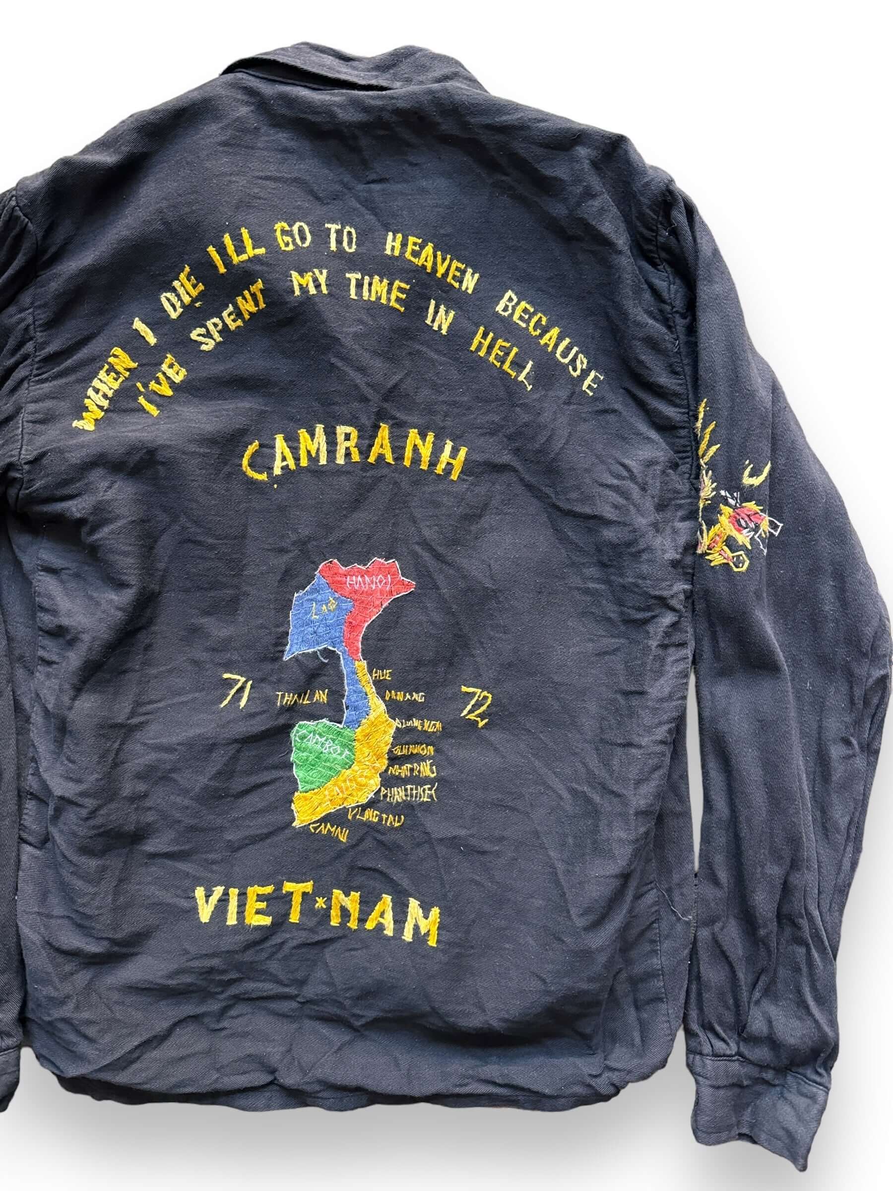 Right Rear View of Vintage Viet Nam Souvenir Jacket SZ XL