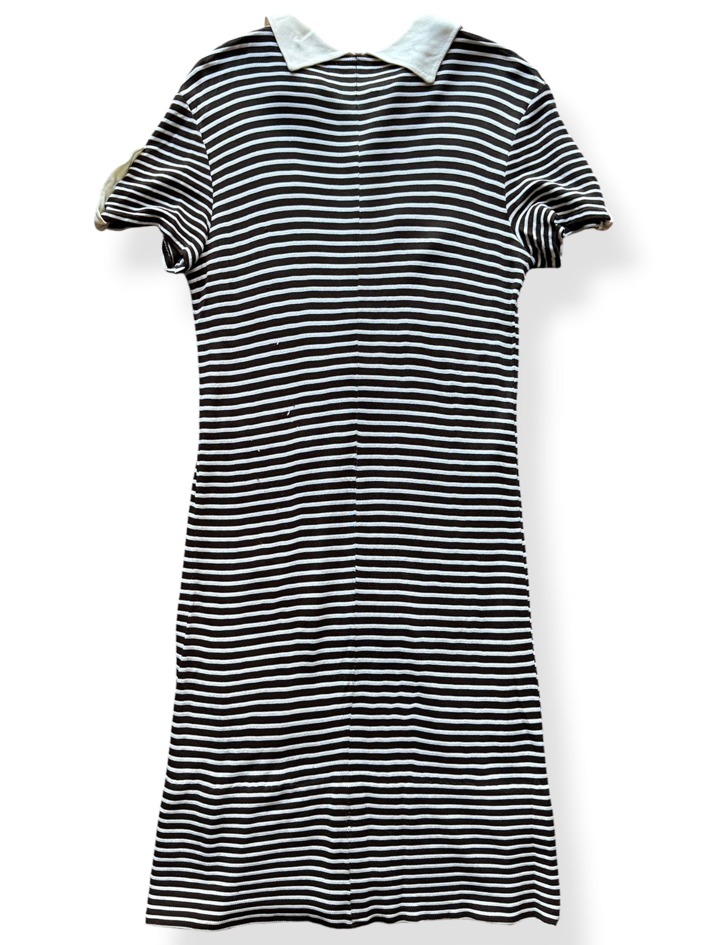 Back of Vintage 1940s Handmade Rayon Striped Dress SZ M