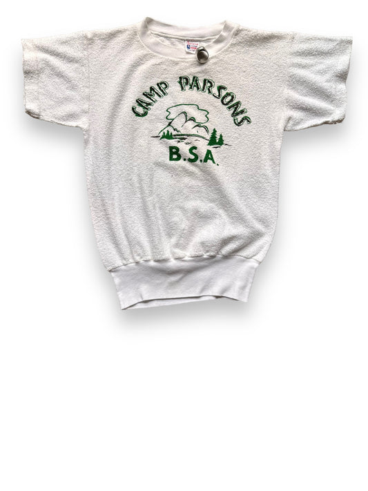 Front View of Vintage Champion Camp Parsons BSA Camp Terry Cloth Shirt SZ SM | Vintage Boy Scout Camp Shirt | Seattle Vintage Clothing