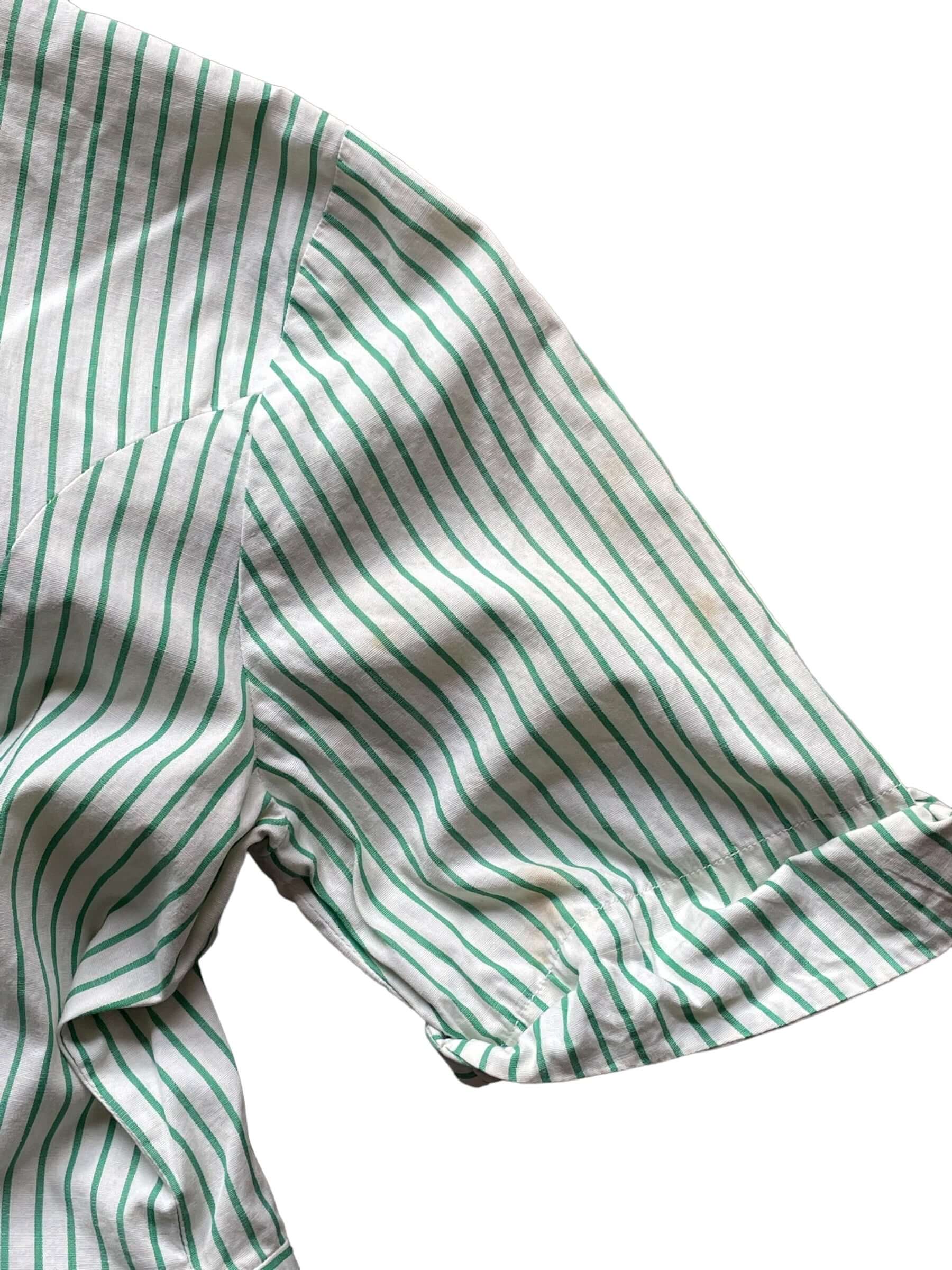 Sleeve stains view of 1940s Stylerite Striped Top M