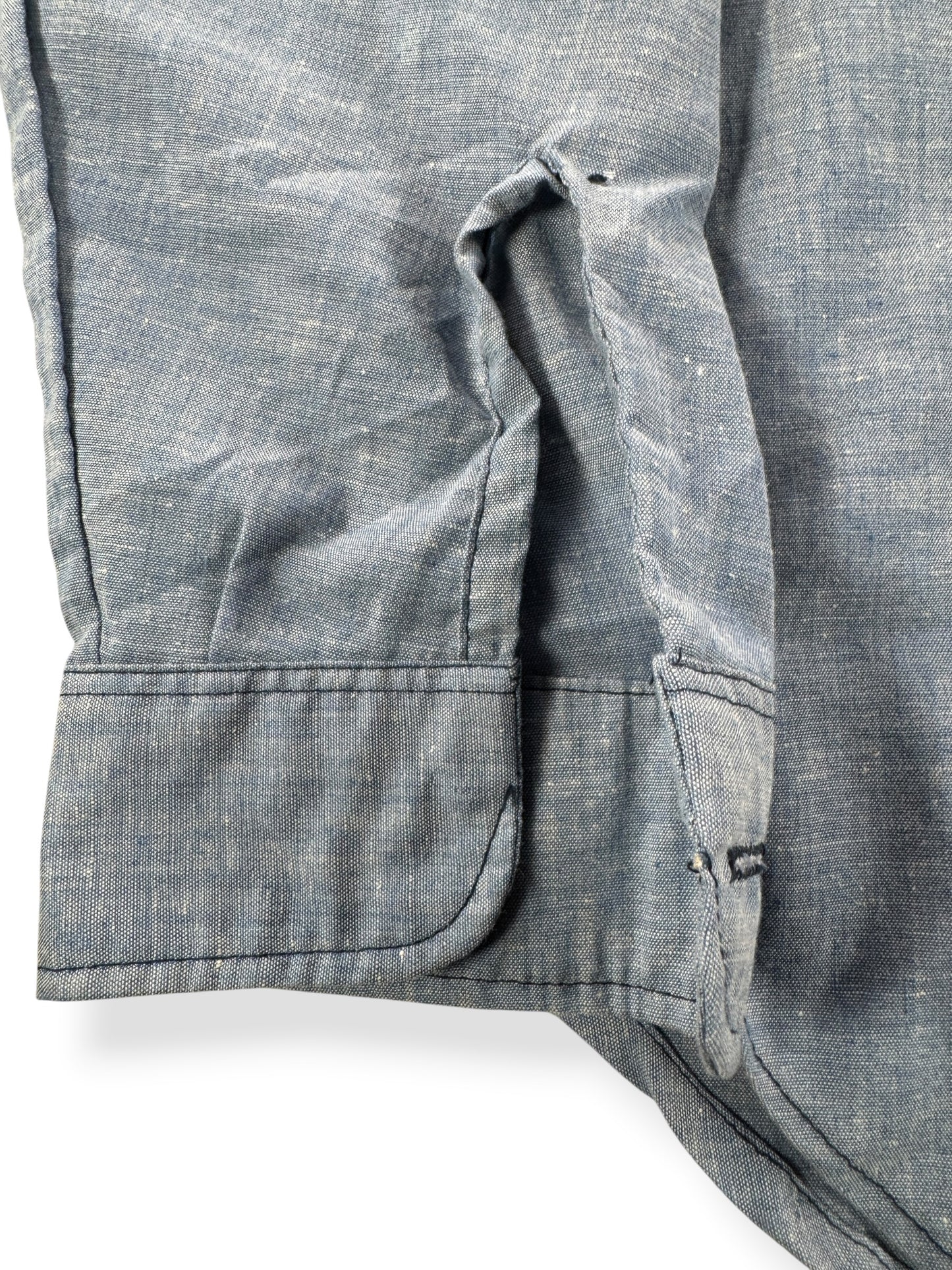 Missing Buttons on Vintage Big Smith Embroidered Chambray Shirt SZ L
