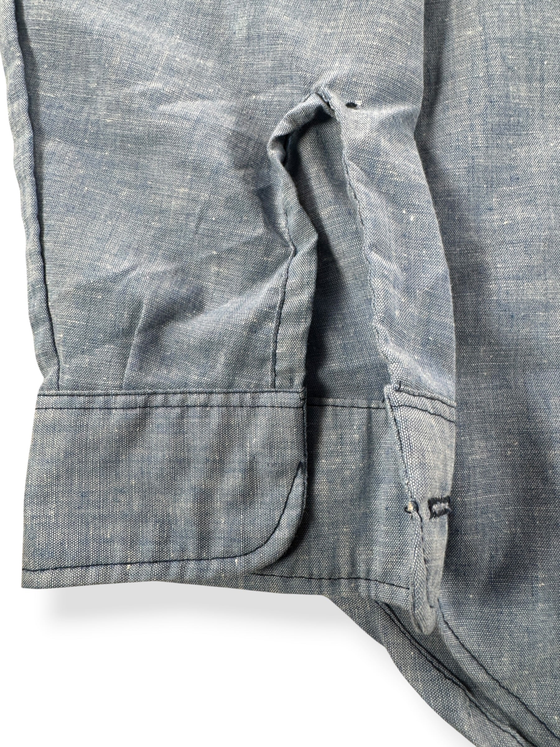 Missing Buttons on Vintage Big Smith Embroidered Chambray Shirt SZ L