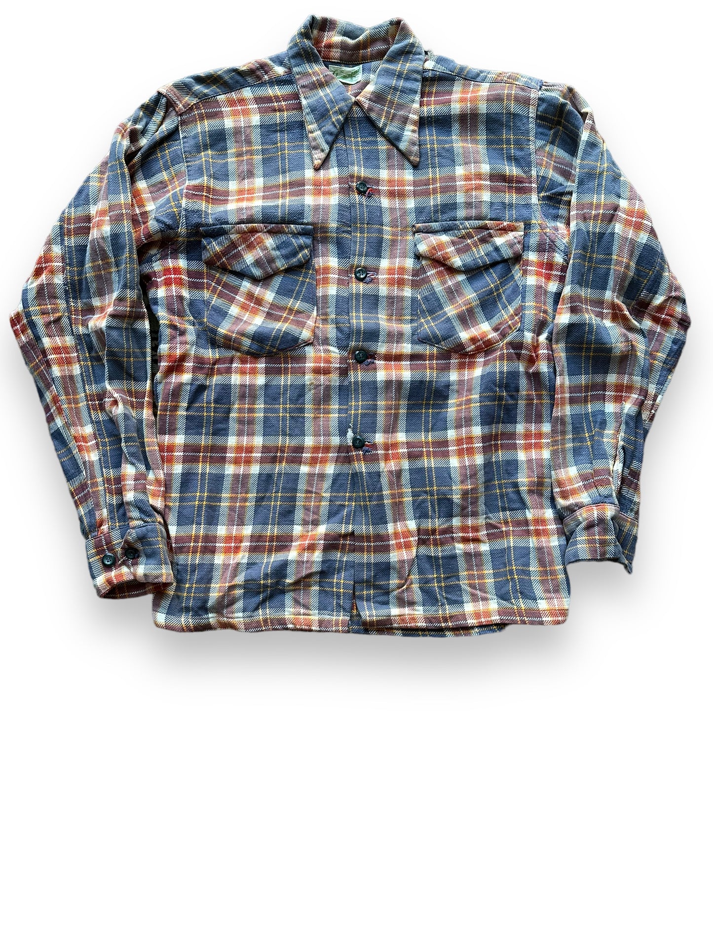 Front View of Vintage Guymont Cotton Flannel SZ M | Vintage Loop Collar Shirt Seattle | Barn Owl Vintage Seattle