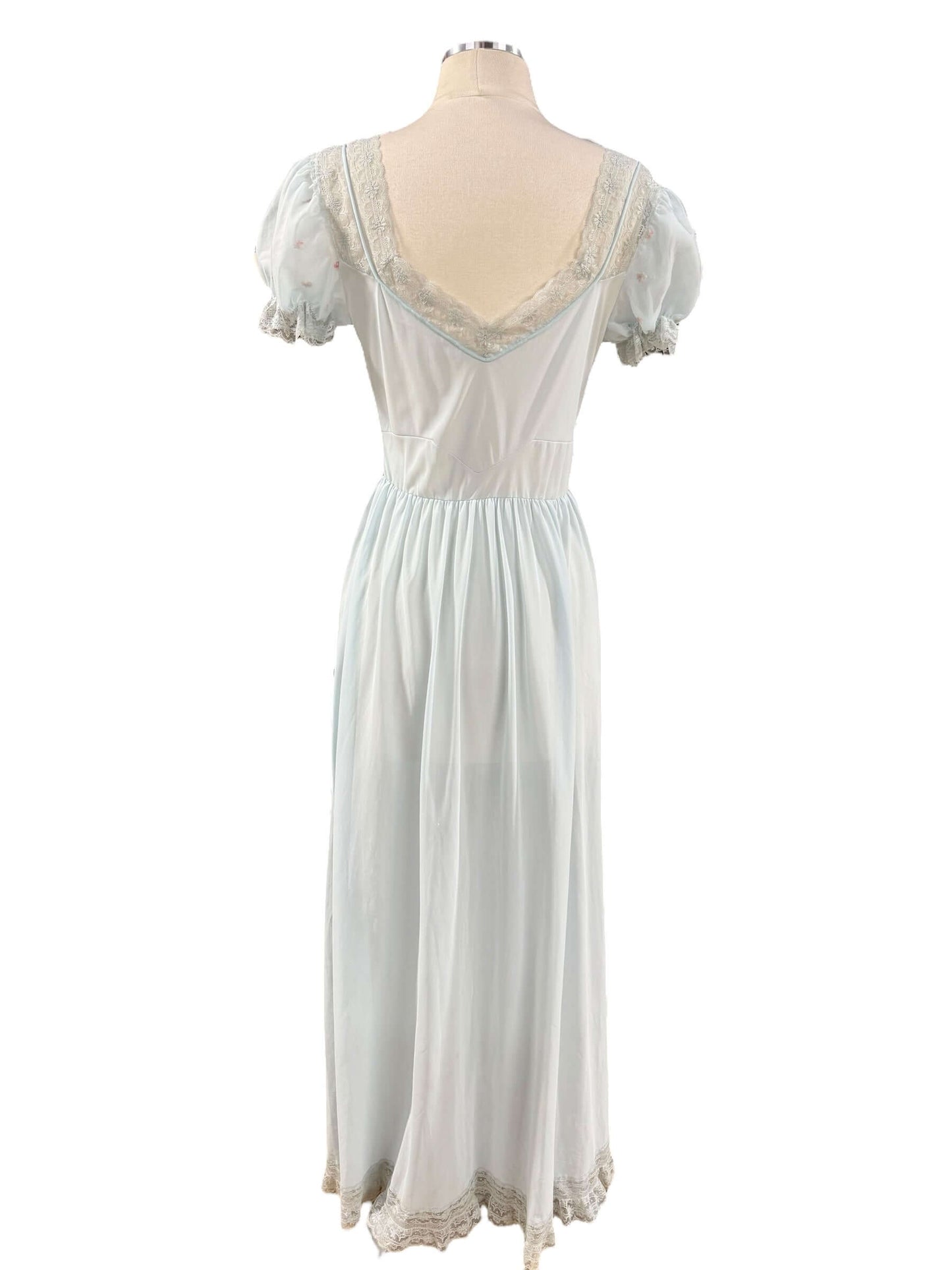 Back view of 1970s Pale Blue Nightgown M
