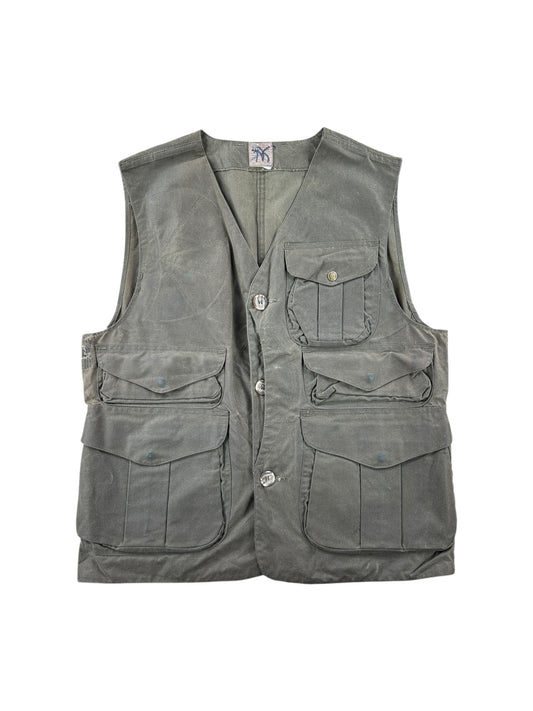 Front of Vintage 90s Filson Tin Cloth Hunting Vest SZ L