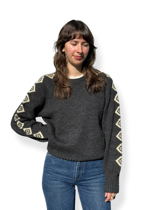 Vintage Fashion Hill Wool Ski Sweater SZ L