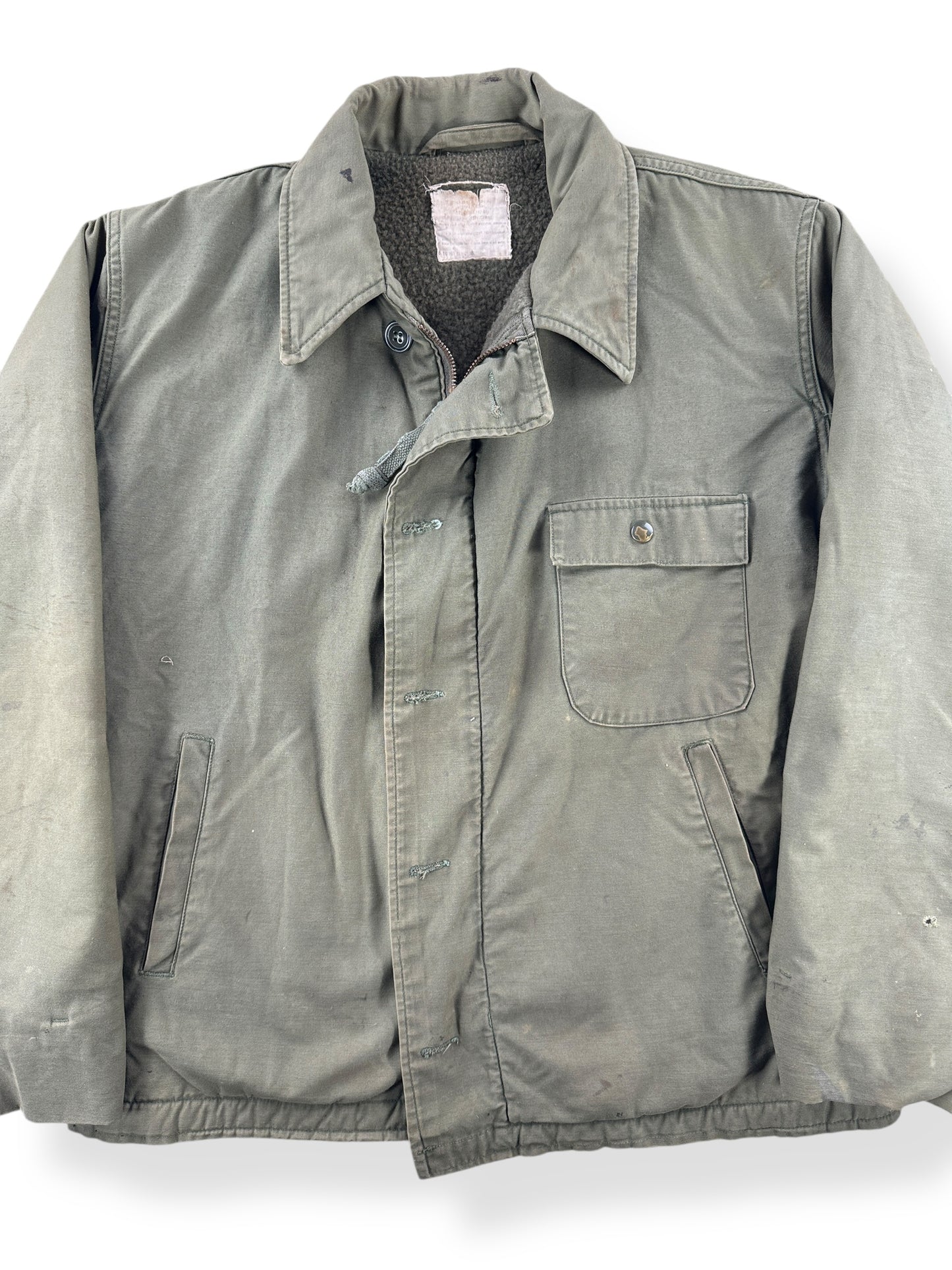 Front Close Up of Vintage A-2 Deck Jacket SZ L