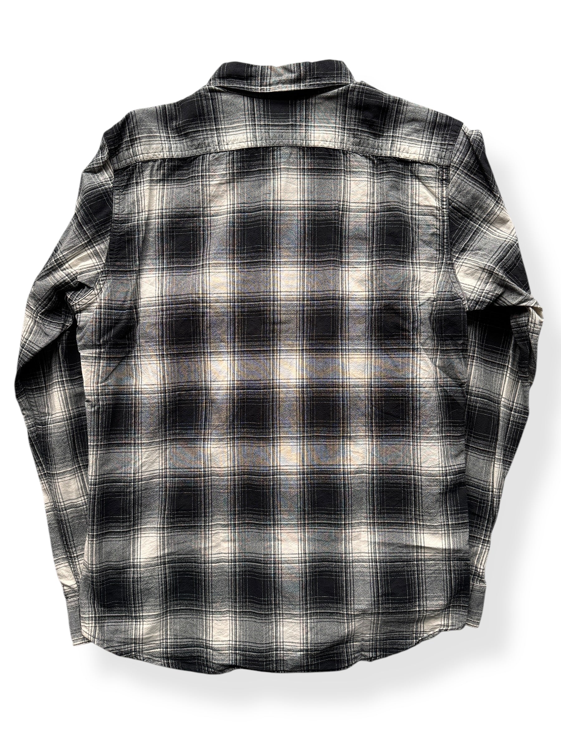 Back of Filson Grey Black Lightweight Flannel SZ S