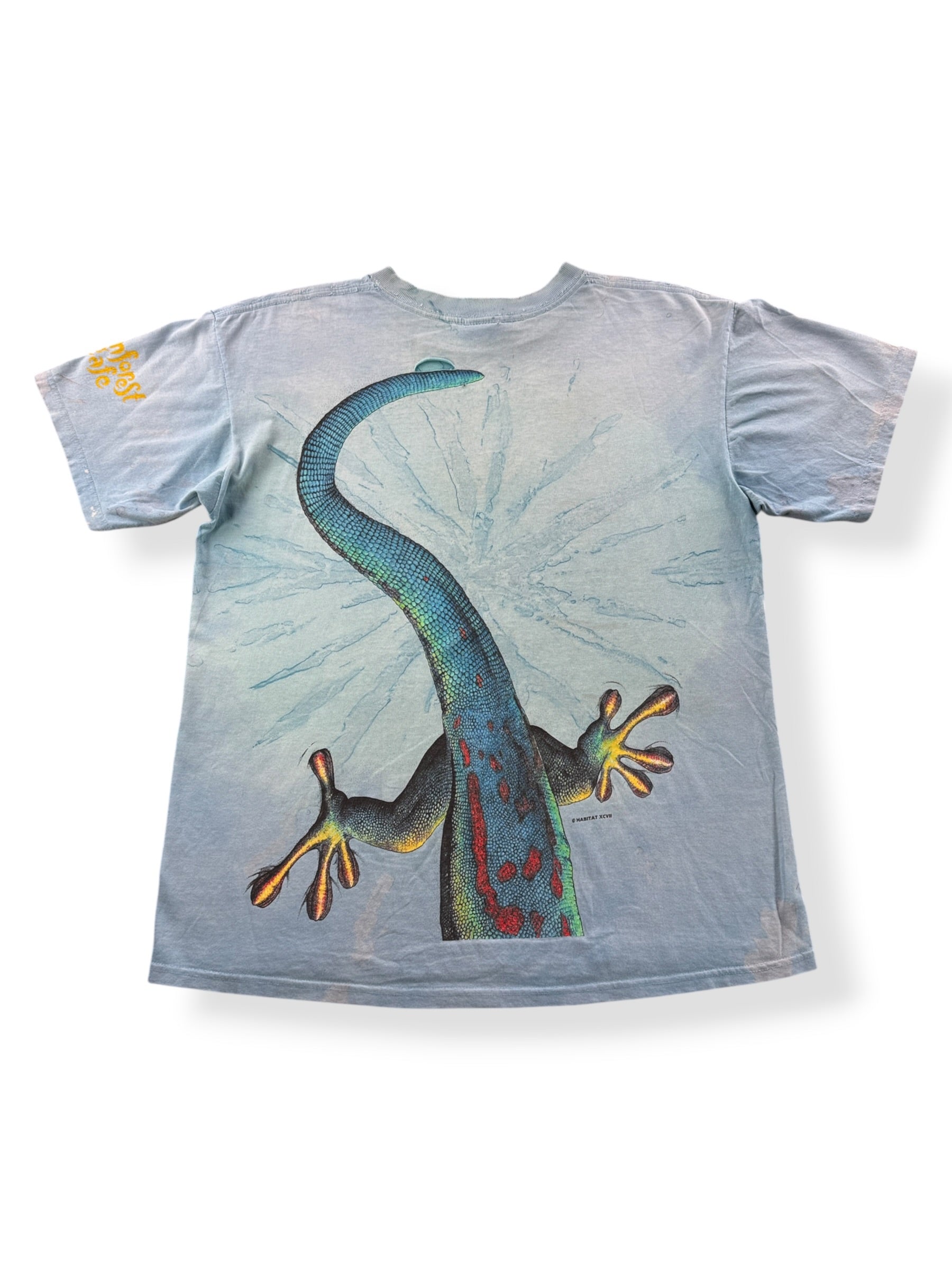 Back of Vintage AOP Rainforest Cafe Lizard Tee L - AS IS