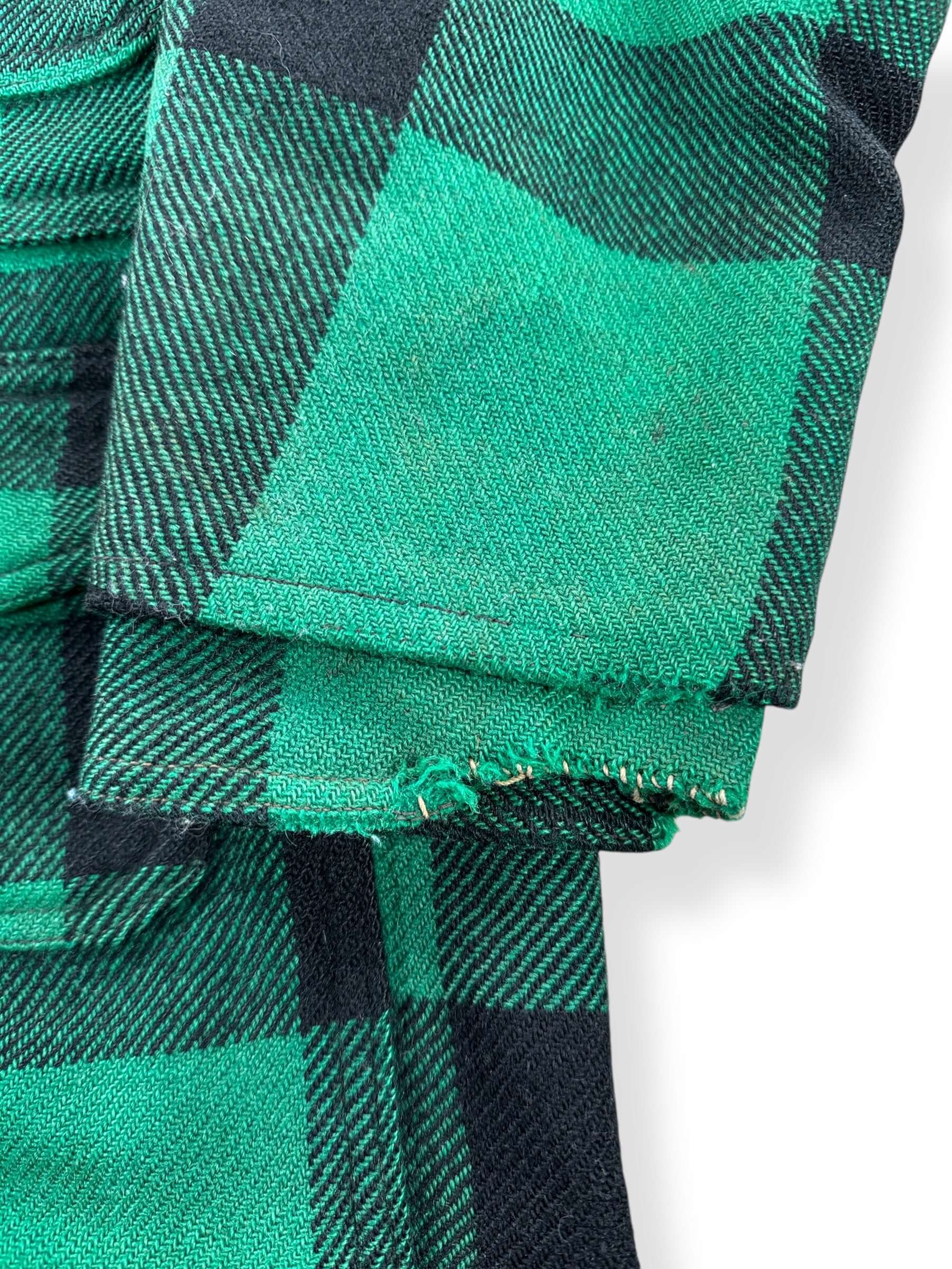 Repairs on Vintage Hirsch Weis Green Plaid Cape Coat SZ M