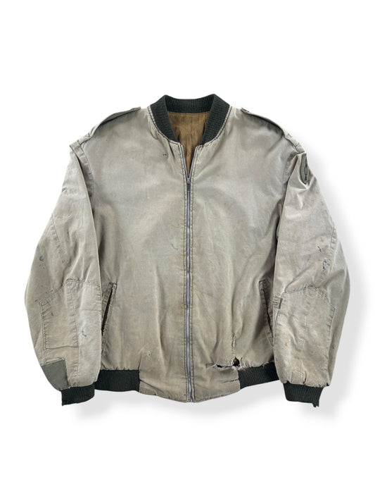 Front of Vintage Canvas Bomber Jacket SZ L - AS IS