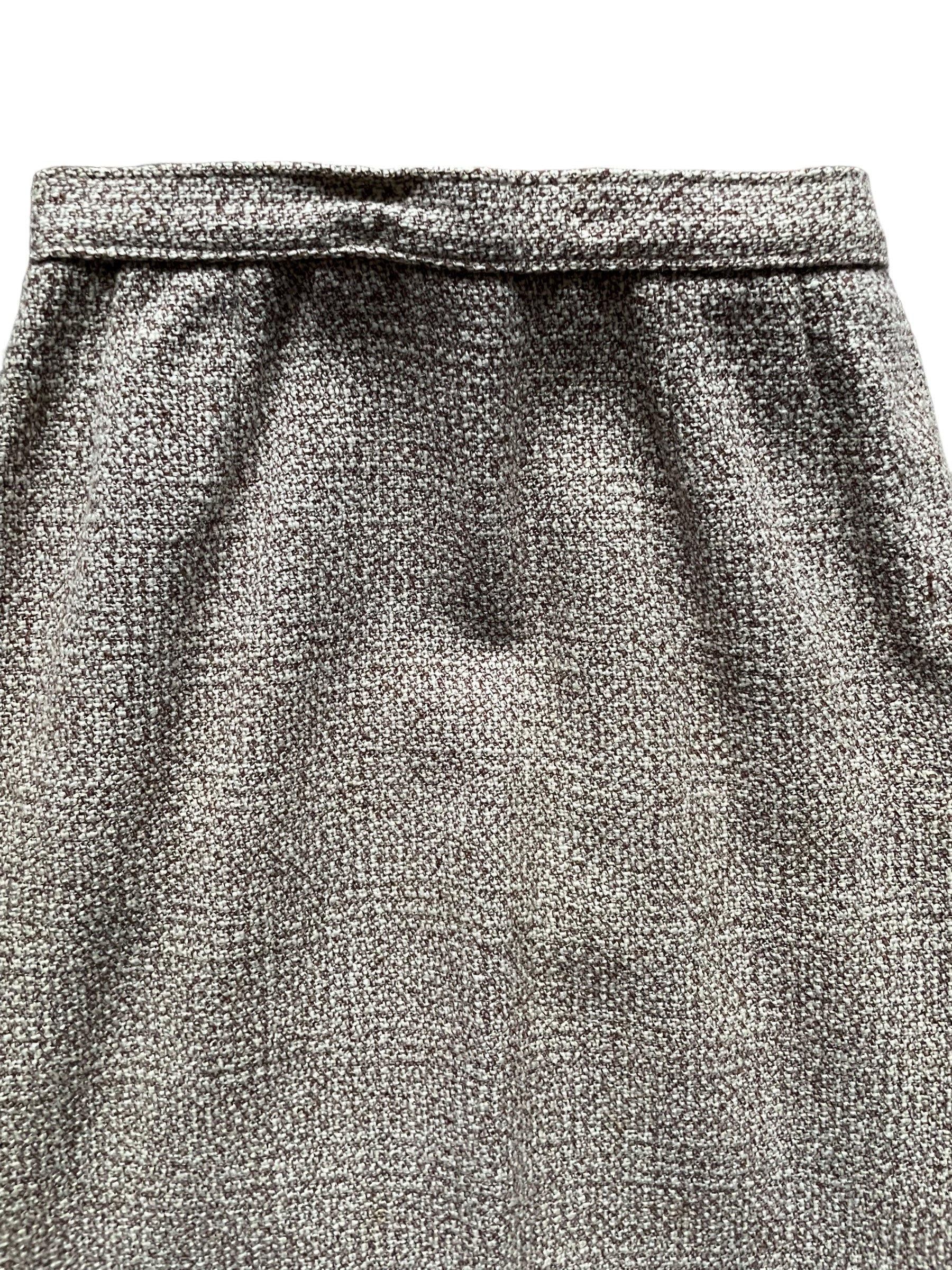 Front waist of skirt Vintage 1950s Wool Skirt and Top Set SZ M  |  Barn Owl Vintage Skirt Sets | Seattle Vintage Skirts